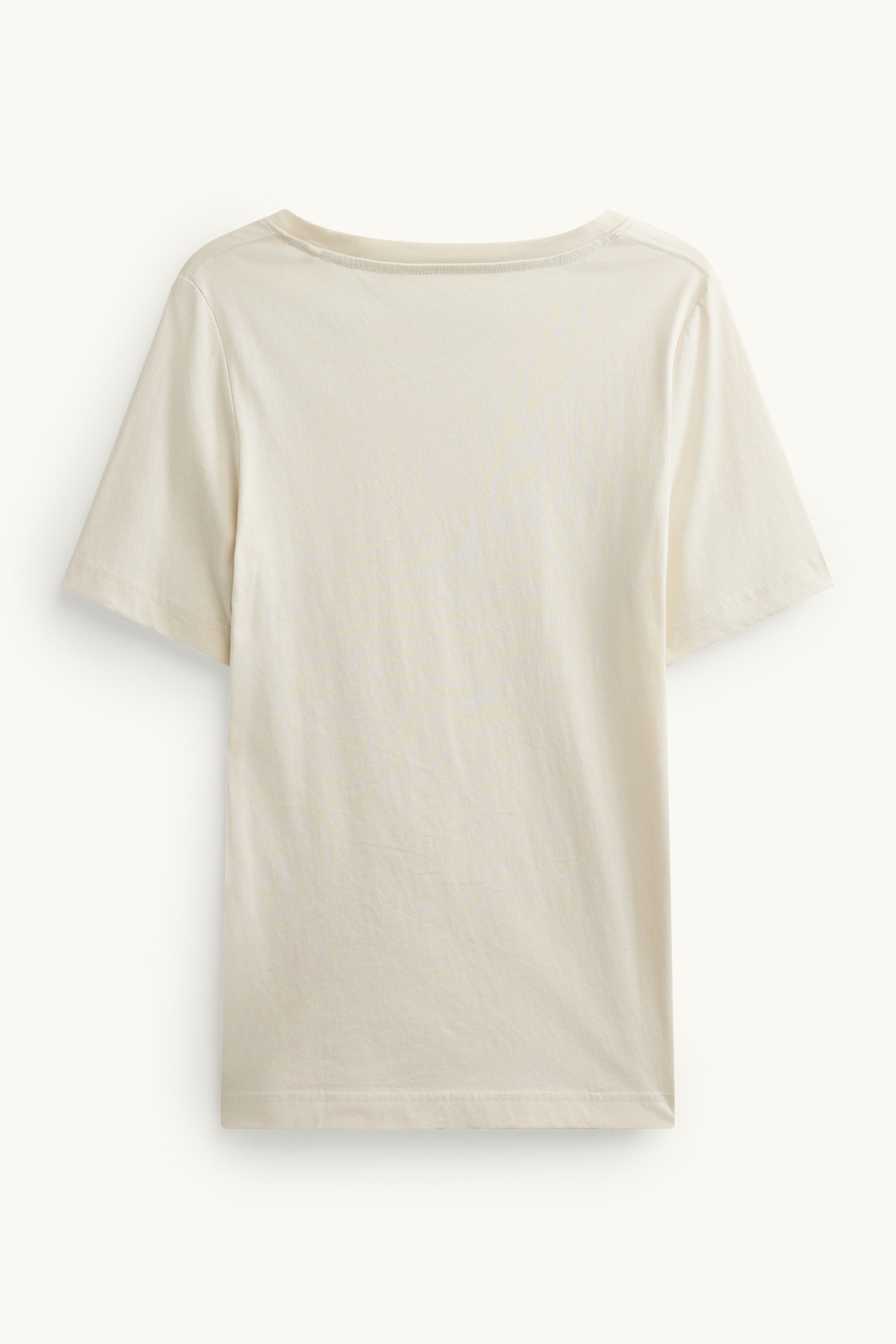 V-neck T-shirt - regular fit creme