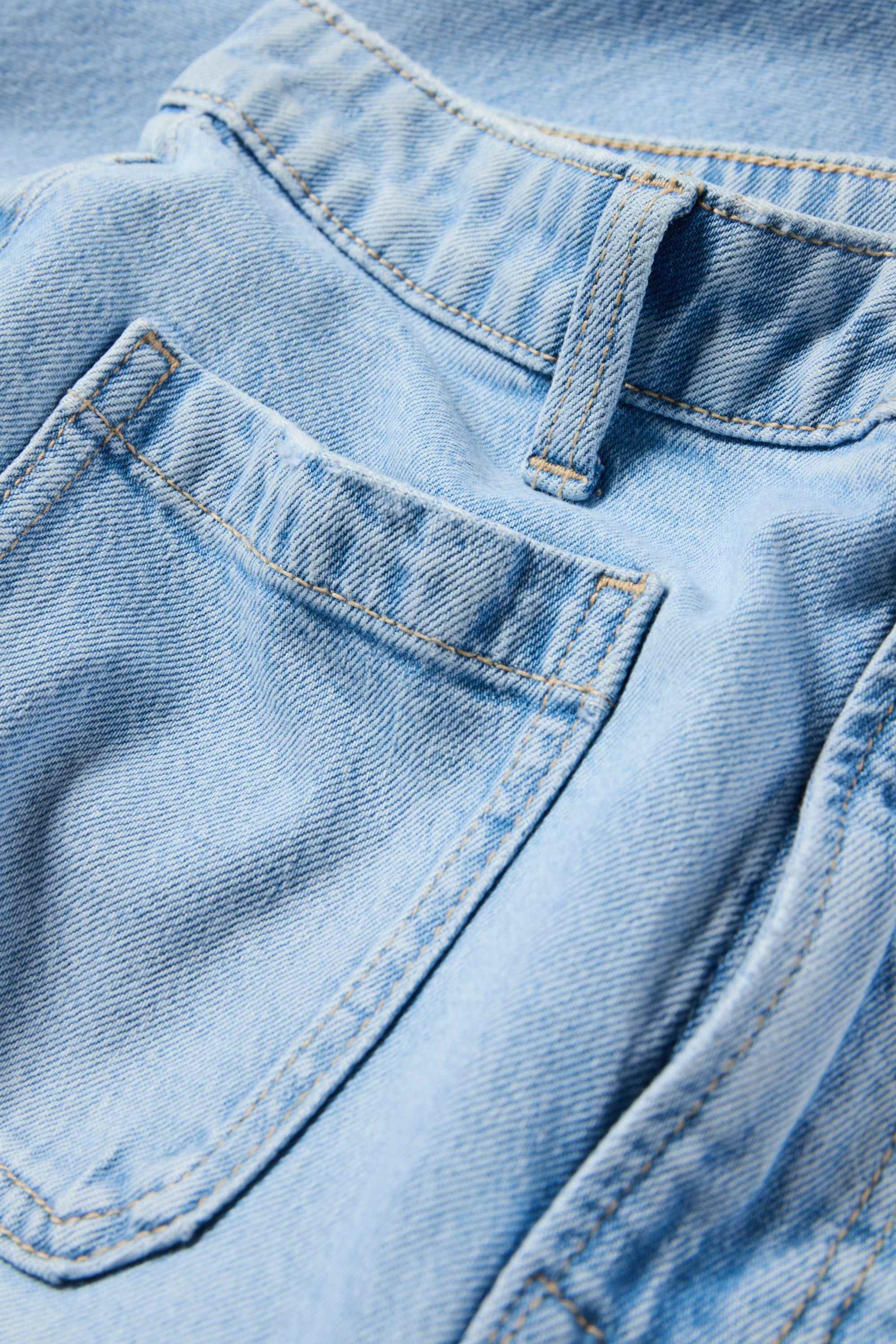 Cropped wide leg jeans - mid-rise waist blue