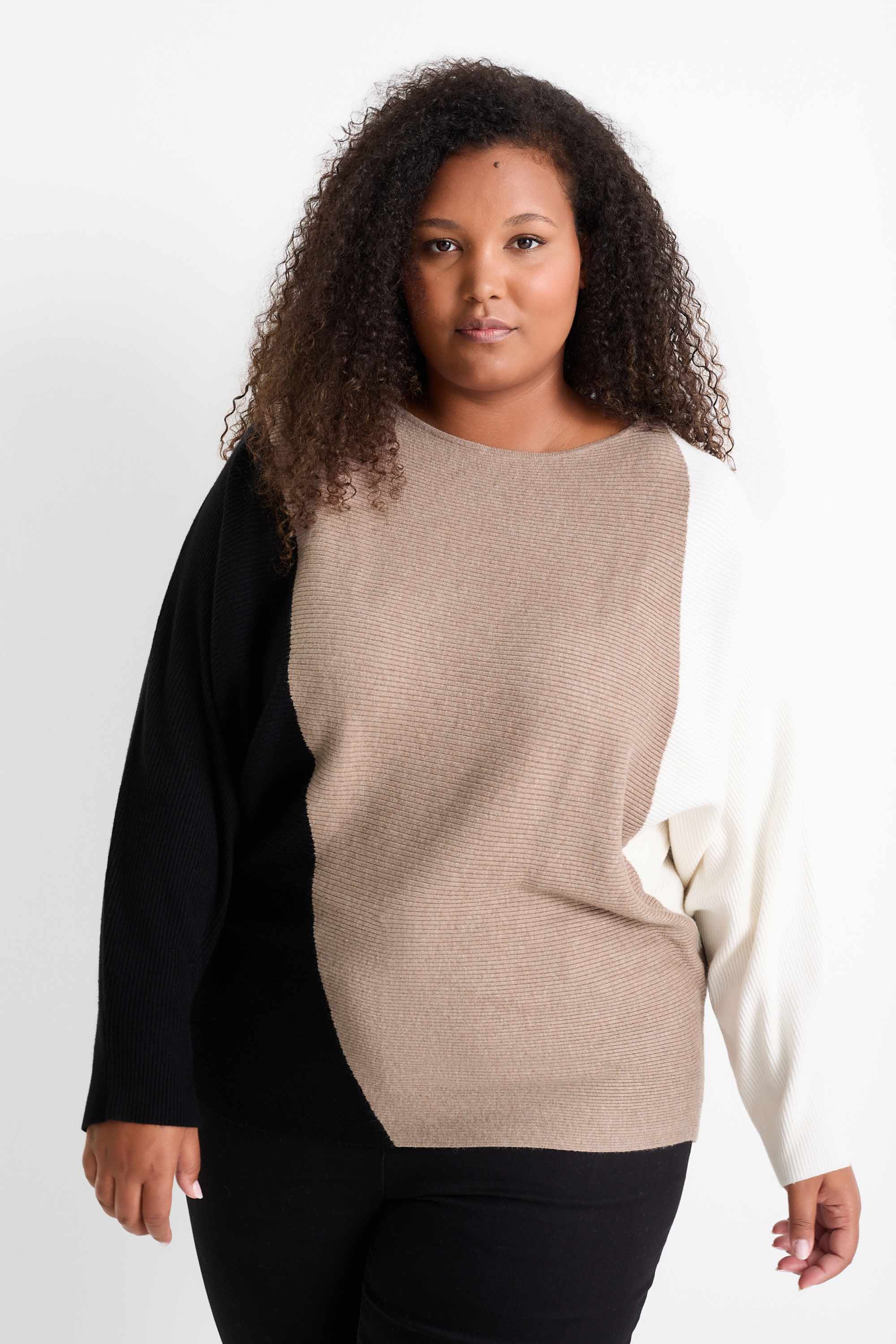 Jumper - ribbed beige