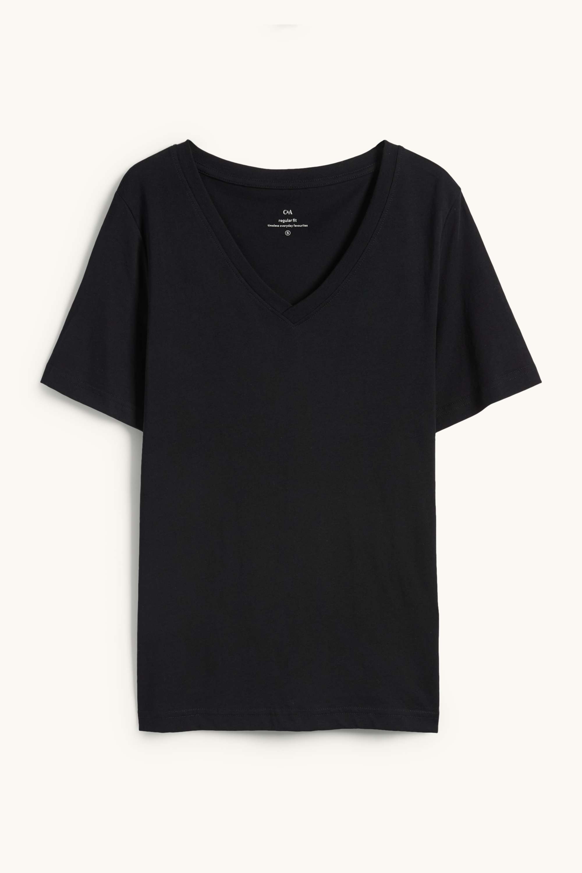 V-neck T-shirt - regular fit black