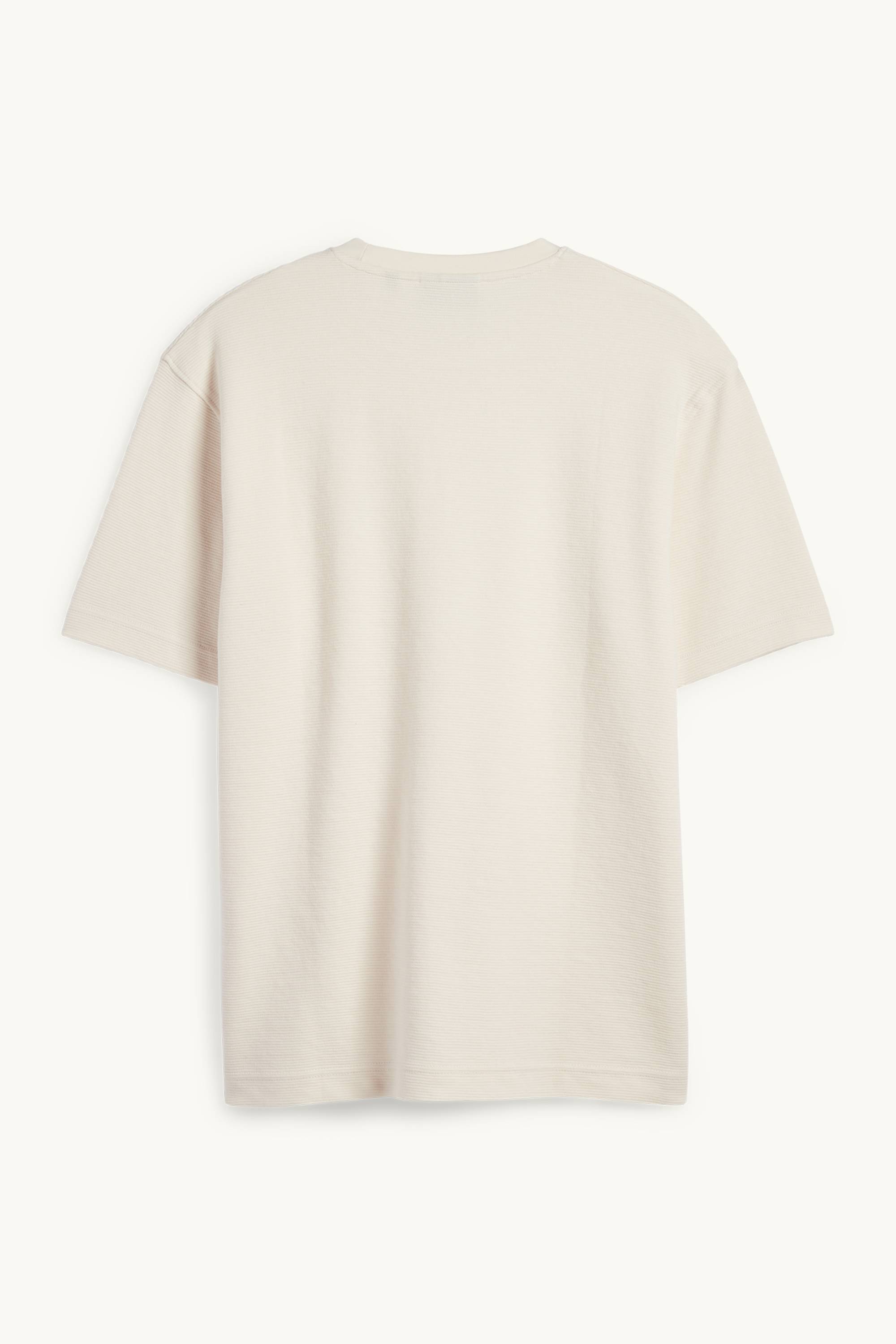 T-shirt - relaxed fit - ribbed beige (3)