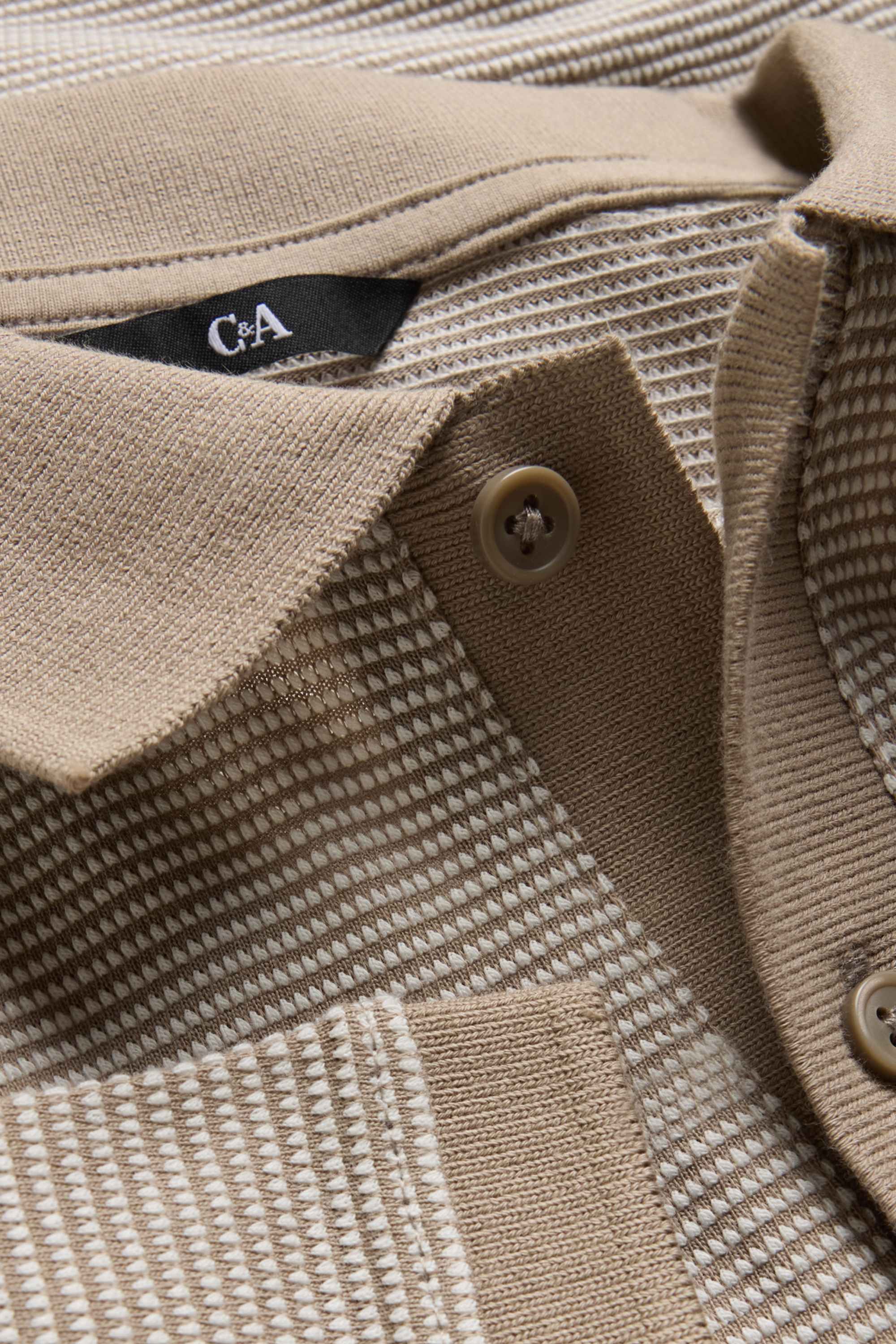 Polo shirt - regular fit - textured beige (3)