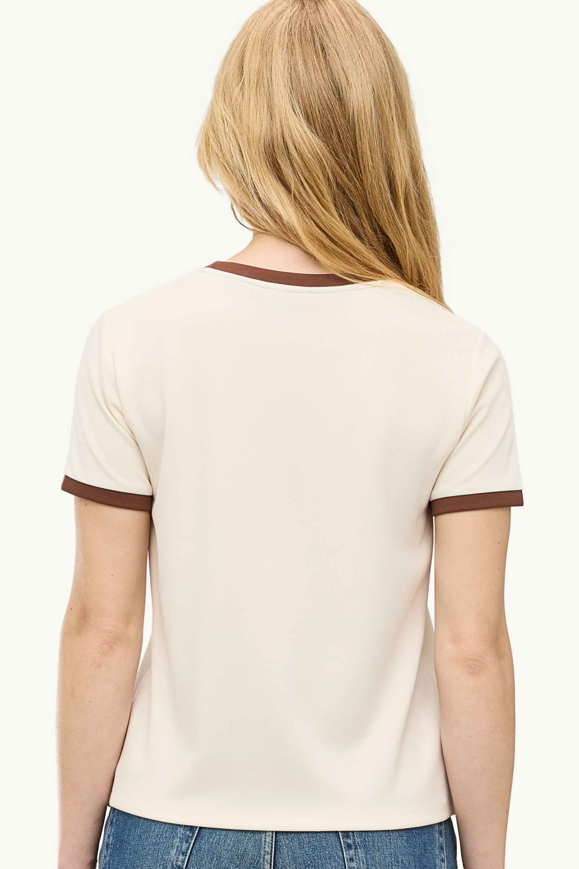 T-shirt - relaxed fit brown / cremewhite