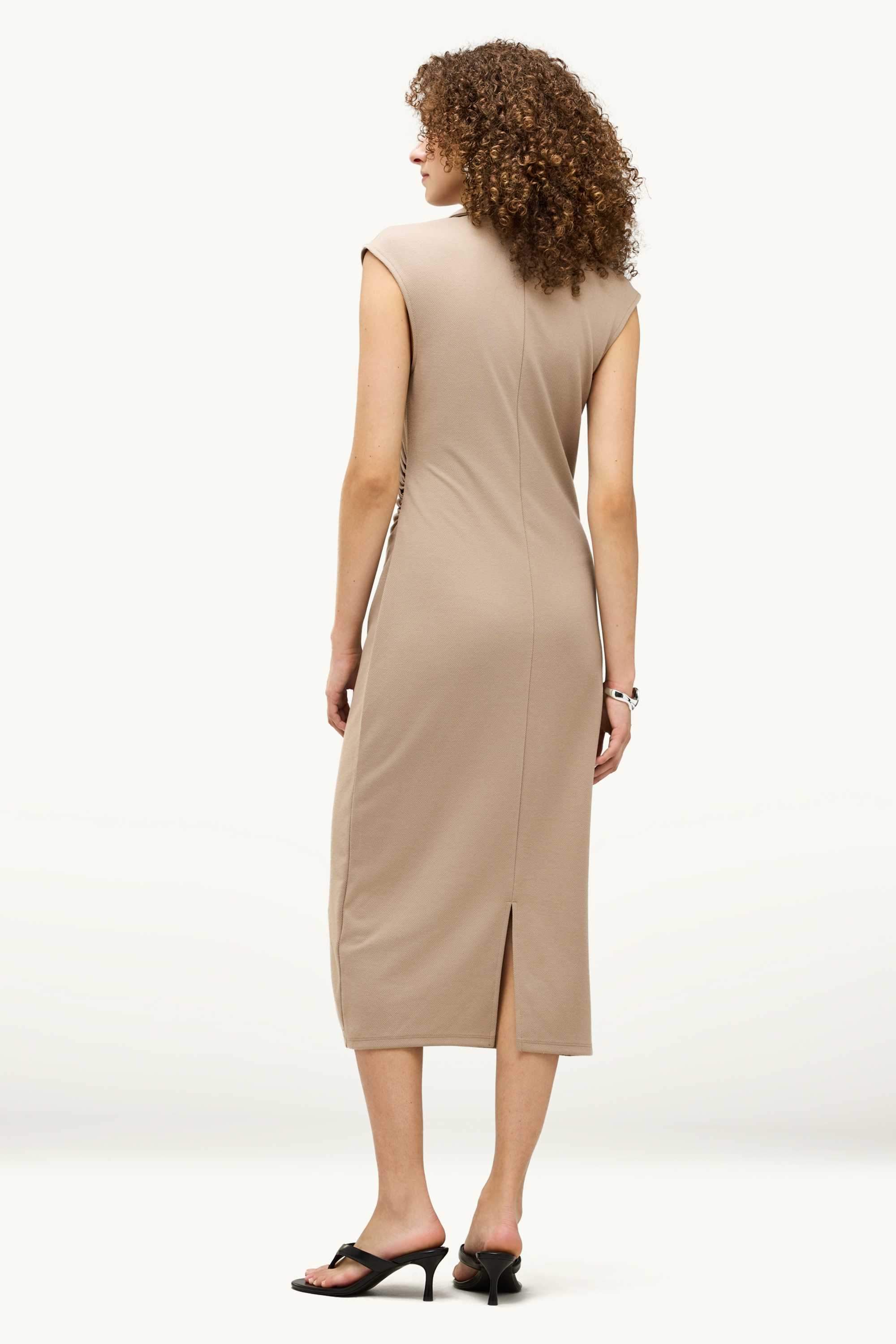 Bodycon dress - textured beige