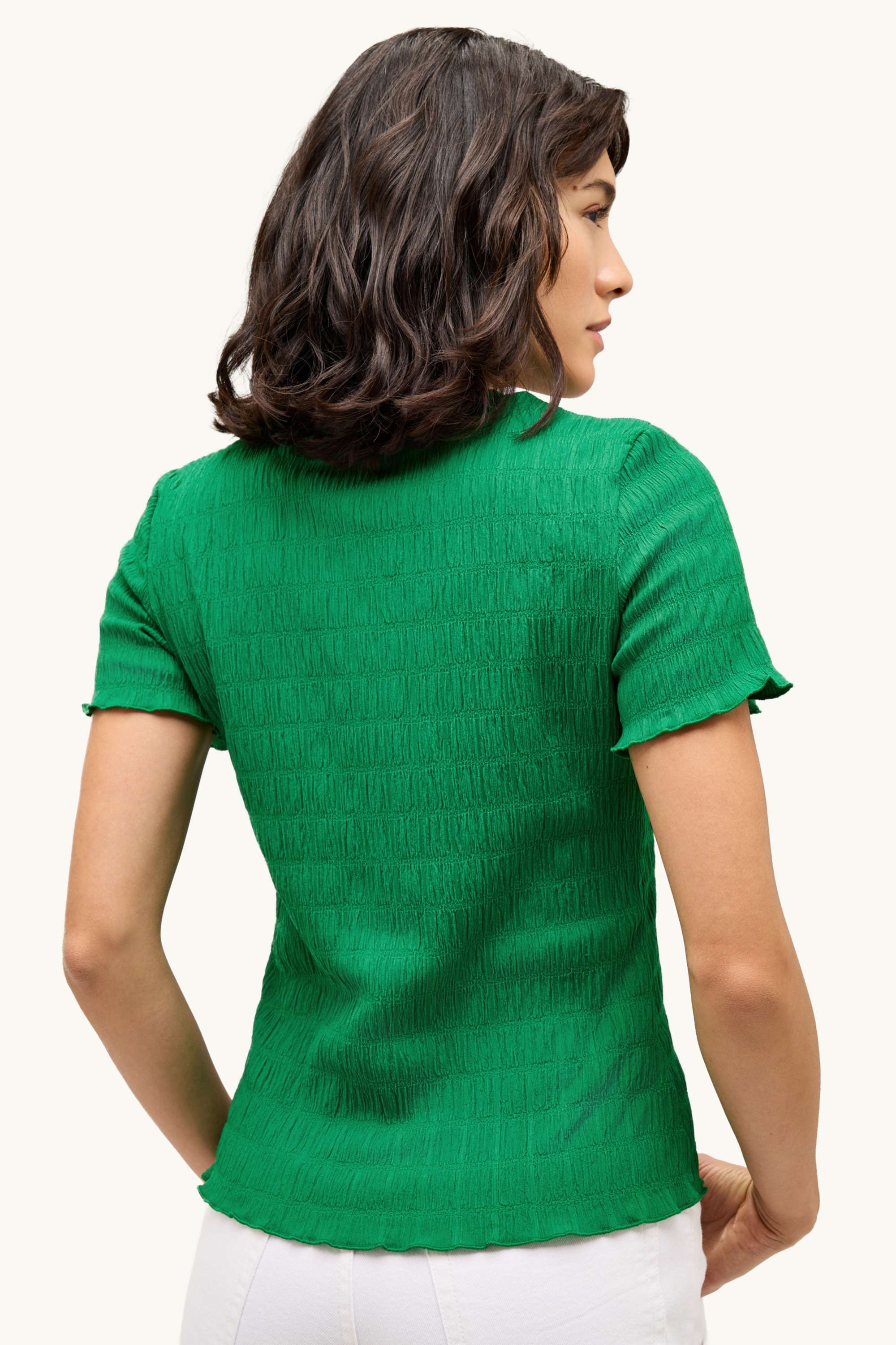 T-shirt - regular fit - smocked green