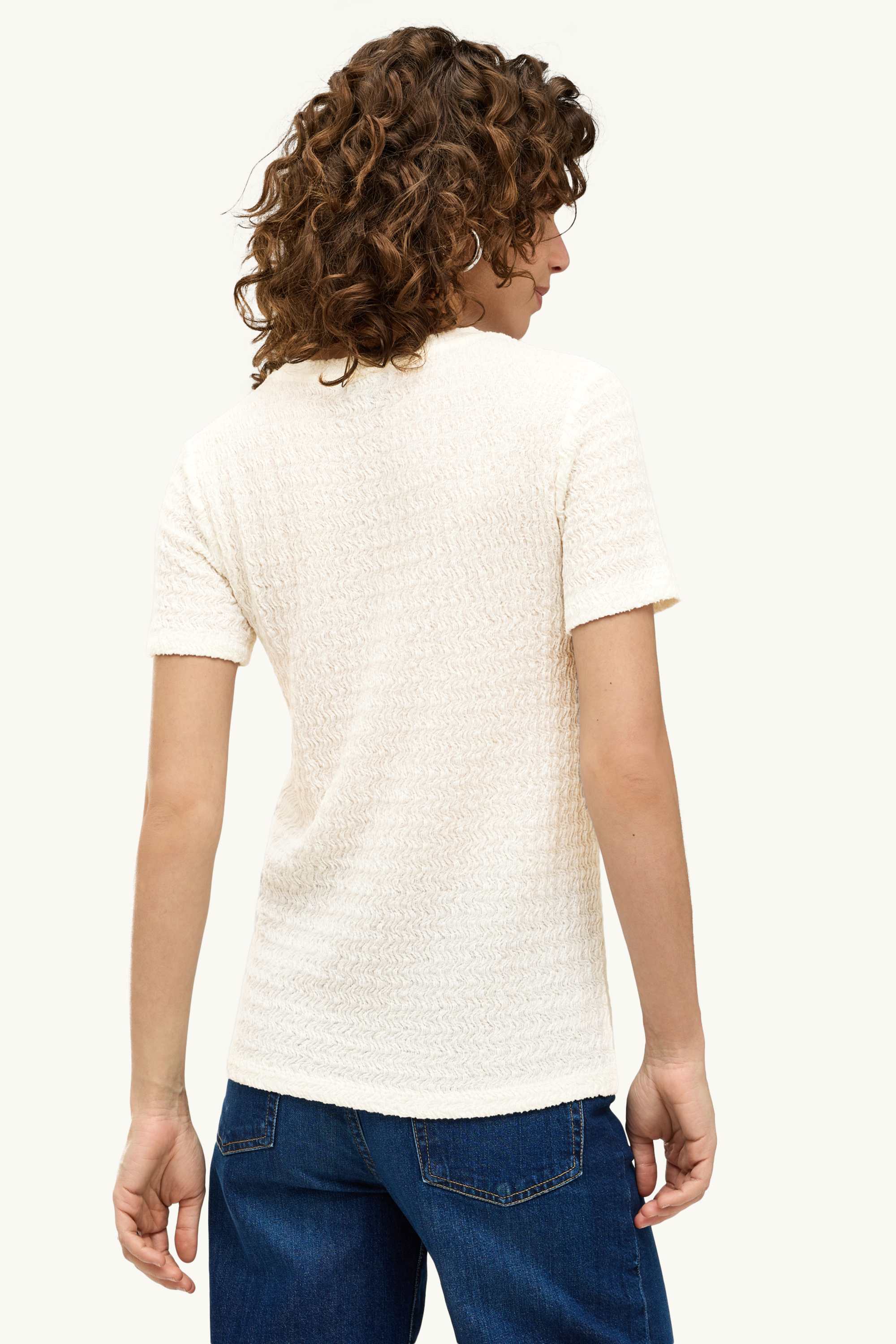 T-shirt - regular fit - textured white