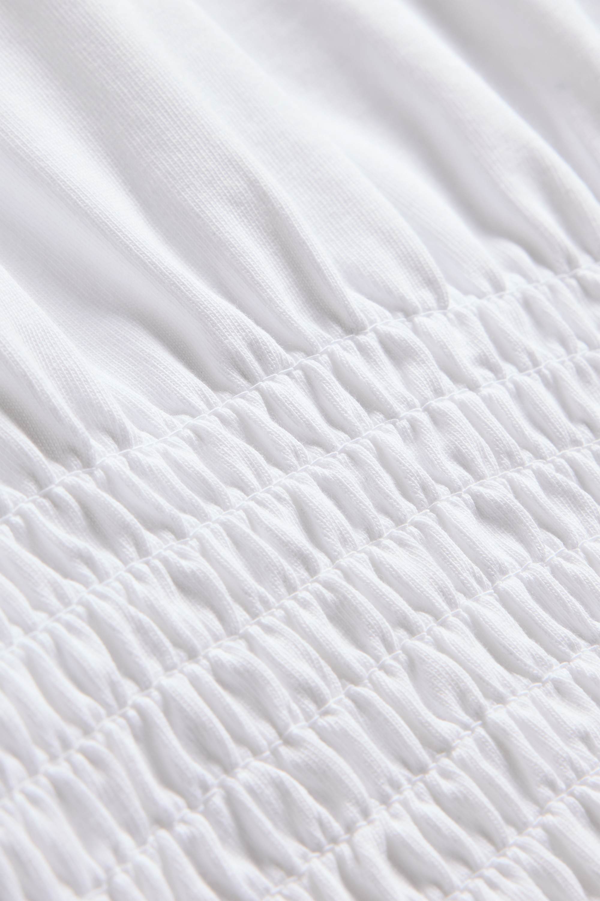 T-shirt - slim fit - smocked white