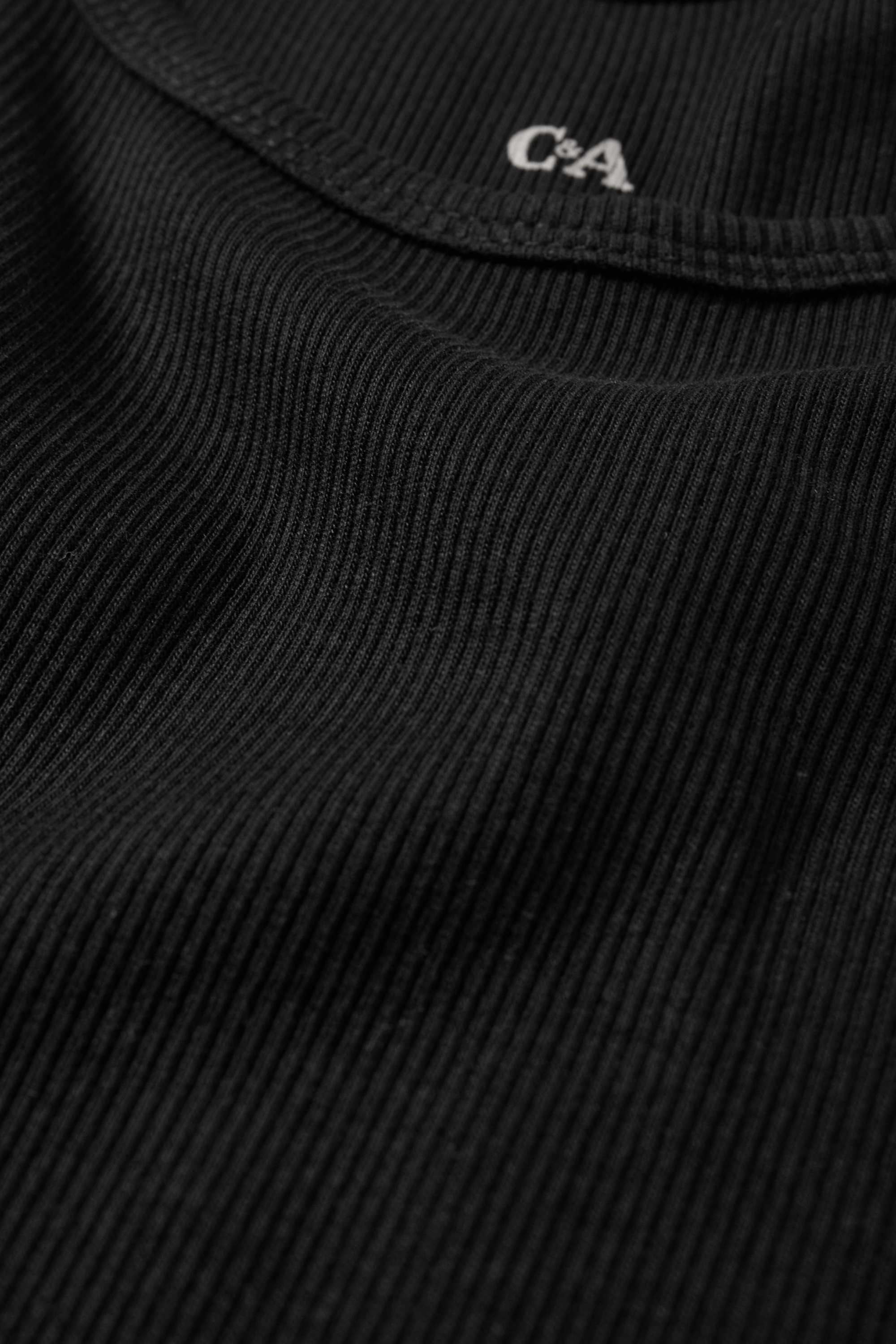 T-shirt - slim fit - ribbed black