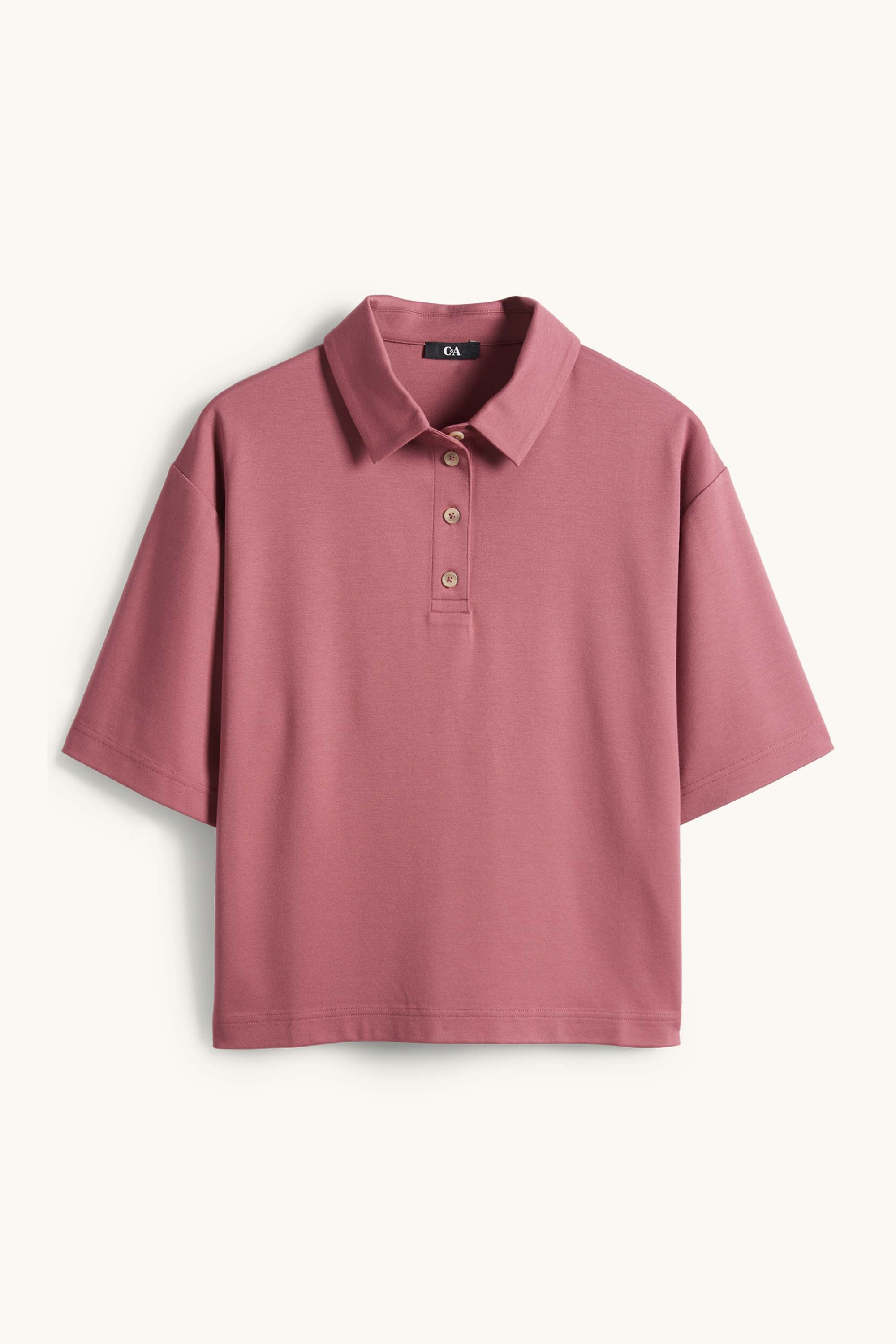 Polo shirt - relaxed fit dark rose