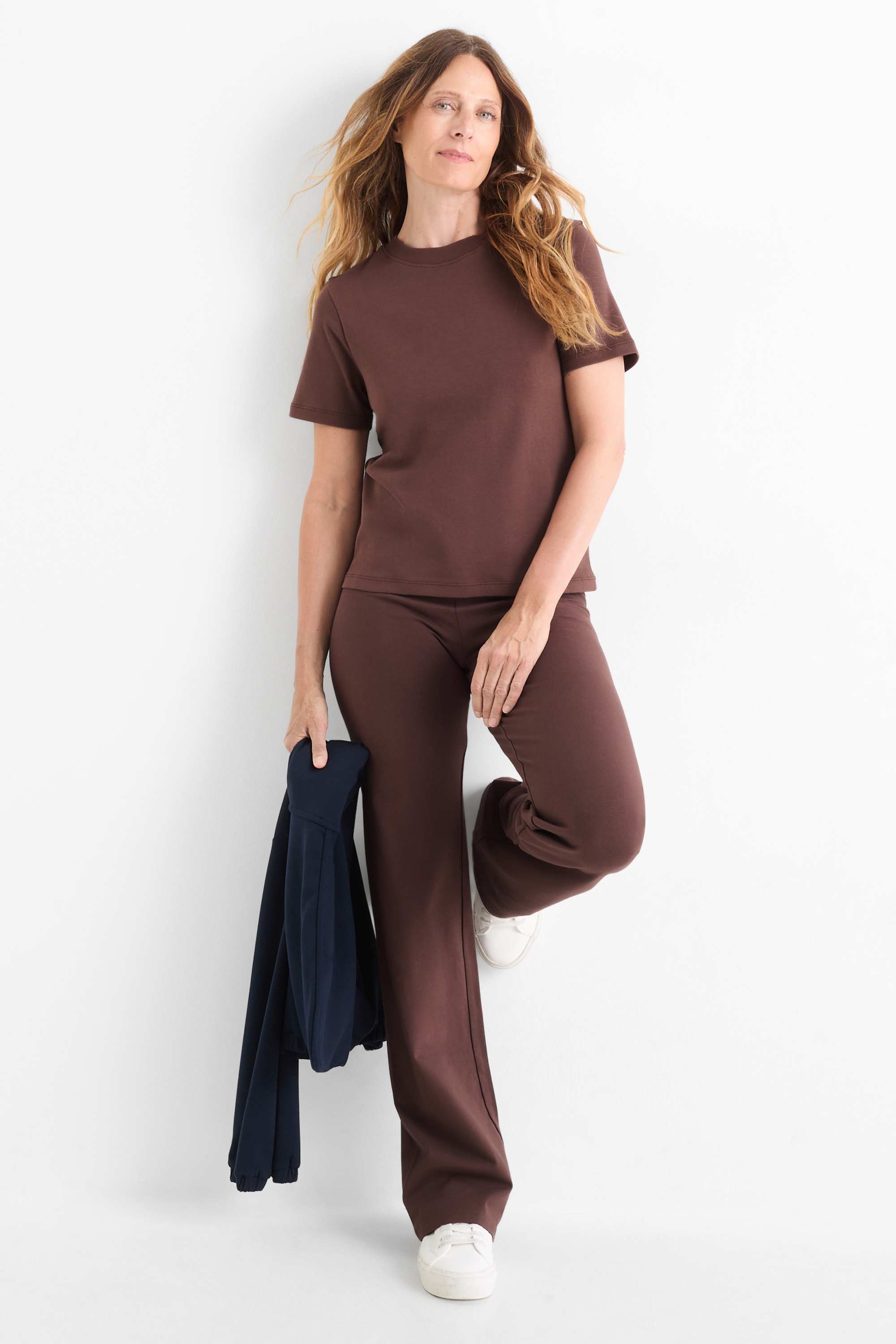 T-shirt - slim fit dark brown