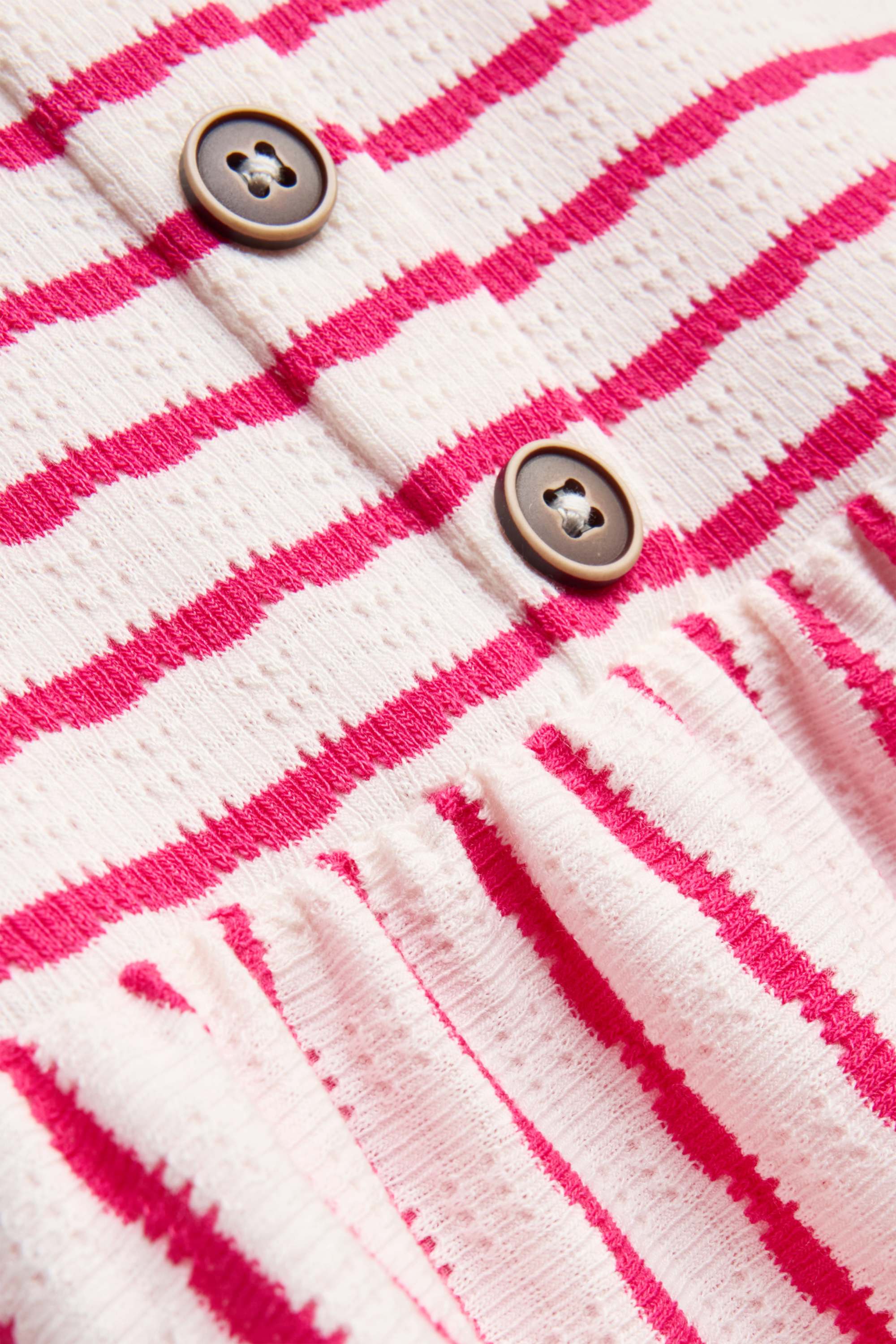 Knitted dress - striped white / pink