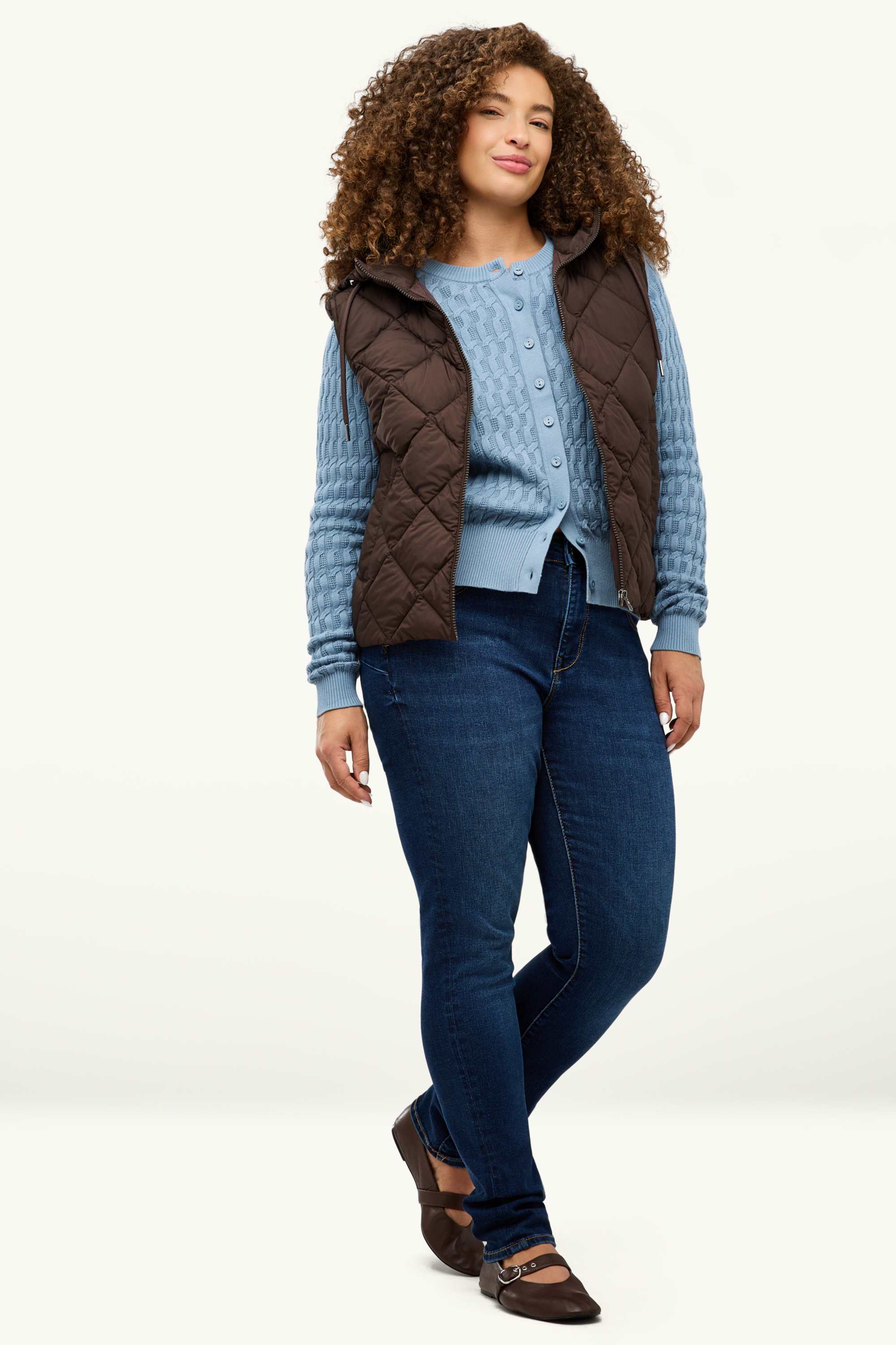 Cardigan - cable knit pattern blue