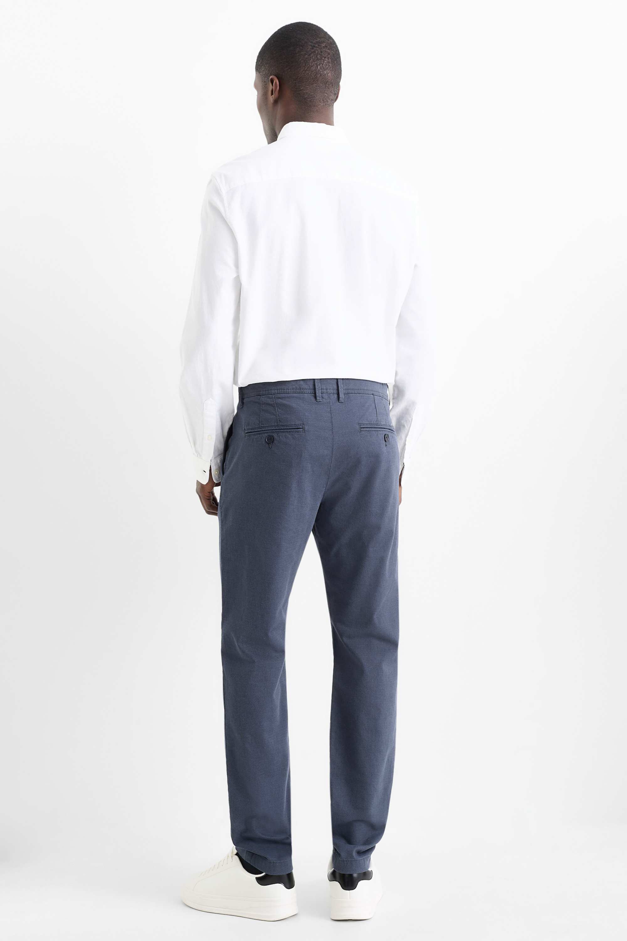Chinos - slim fit - textured dark blue