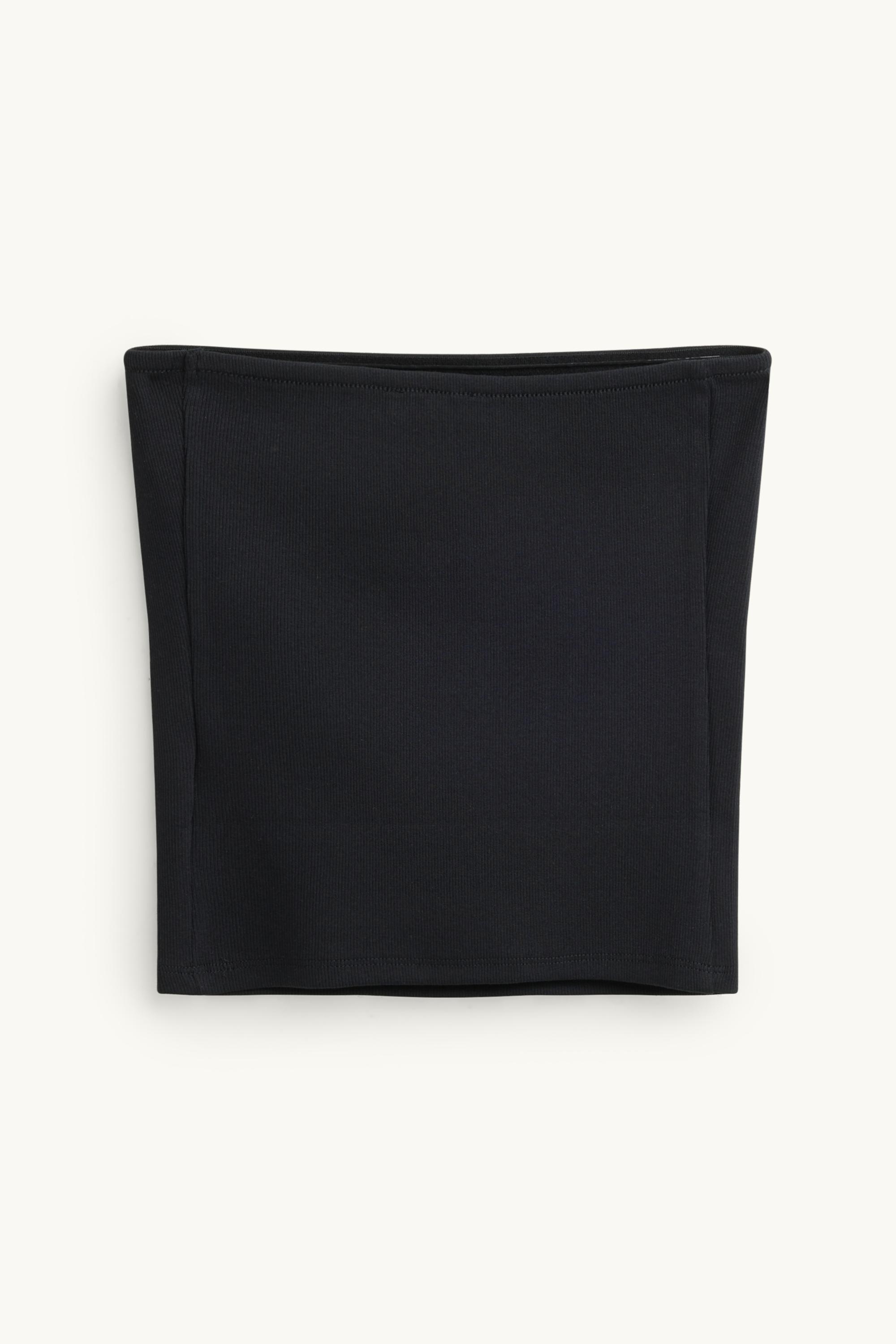 Cropped bandeau top black