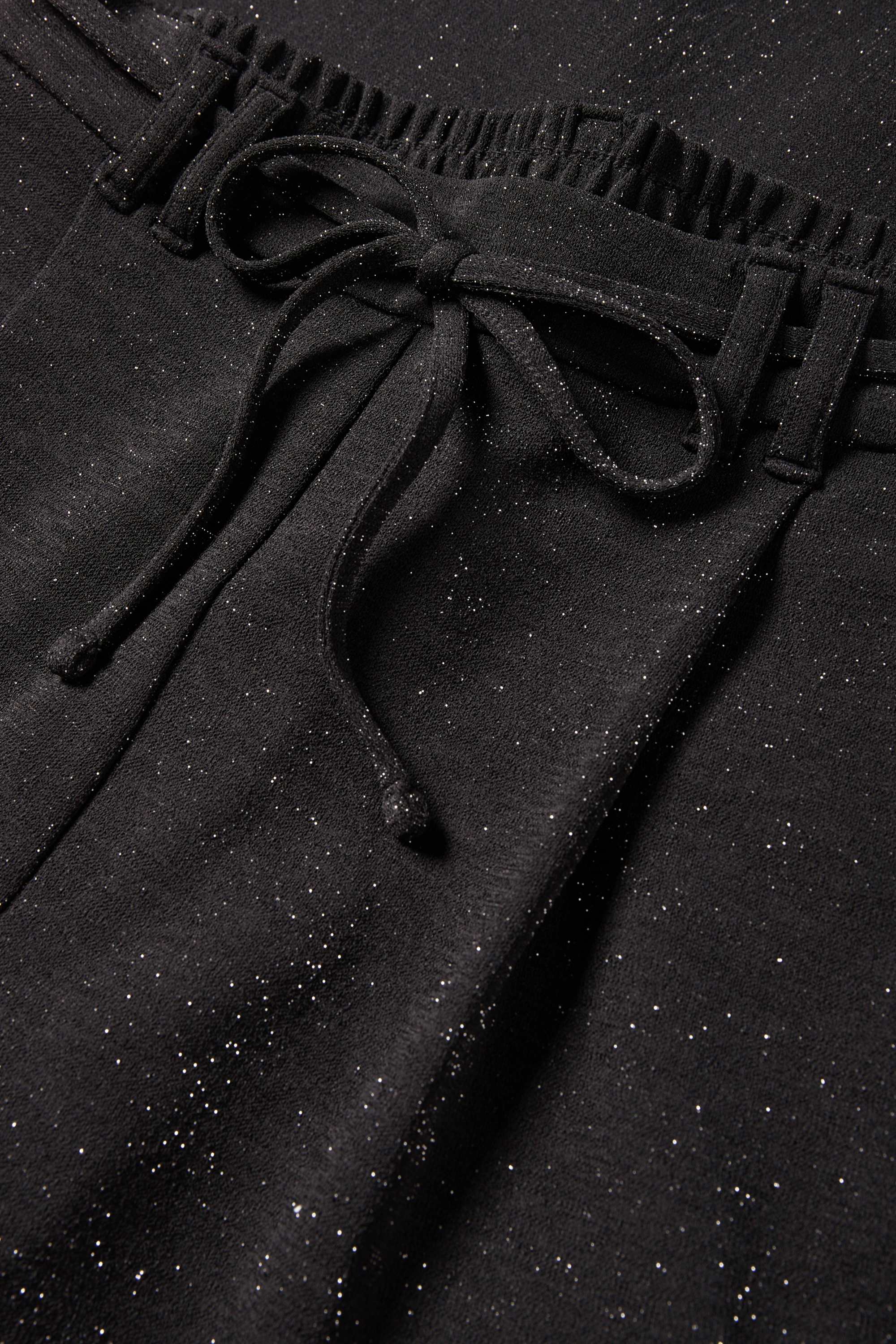 Jersey trousers - high-rise waist - wide leg black