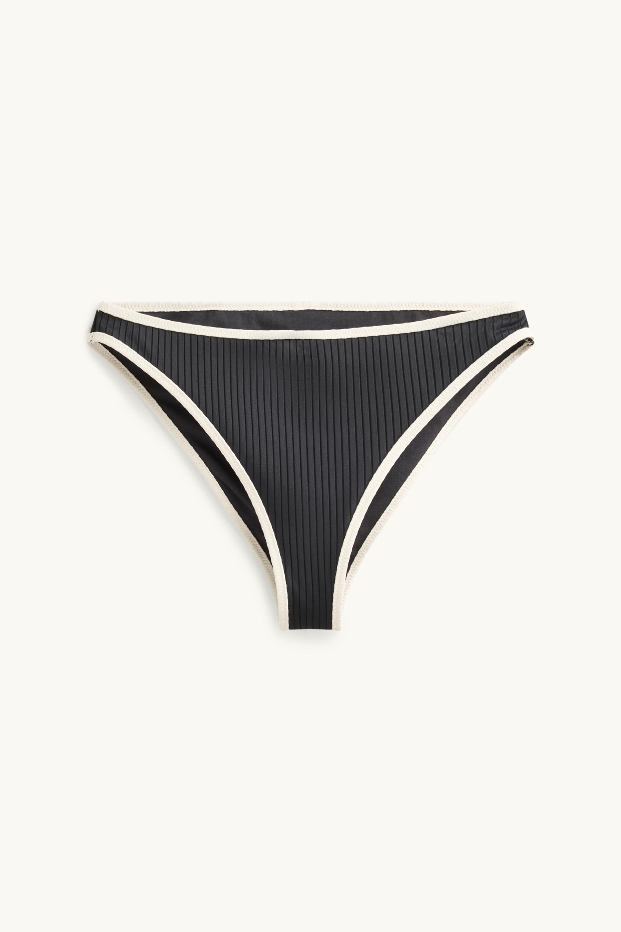Bikini bottoms - mid-rise waist - ribbed - LYCRA® XTRA LIFE™ black