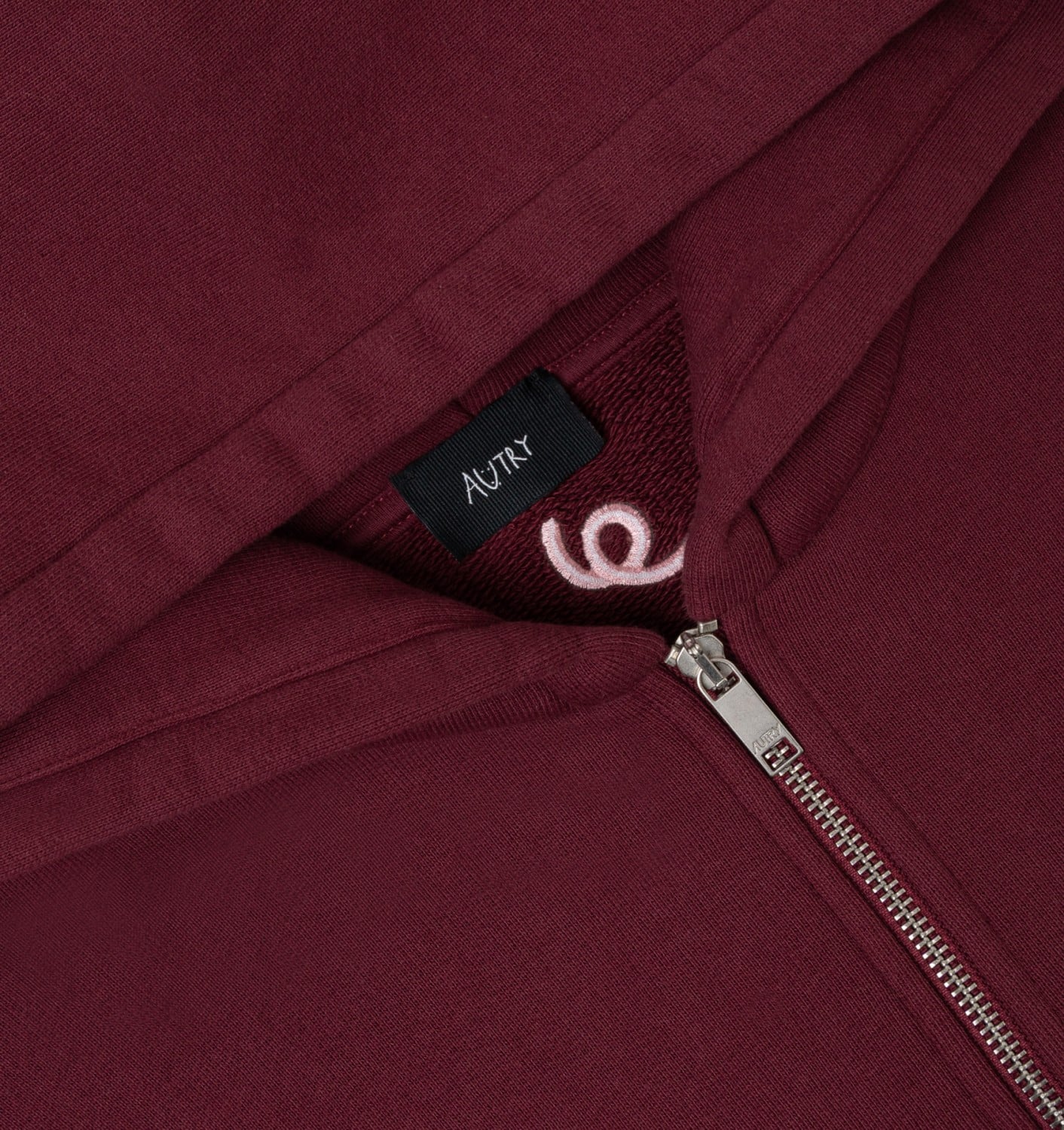 CHANGBIN X AUTRY ZIPPED HOODIE UNISEX - BURGUNDY