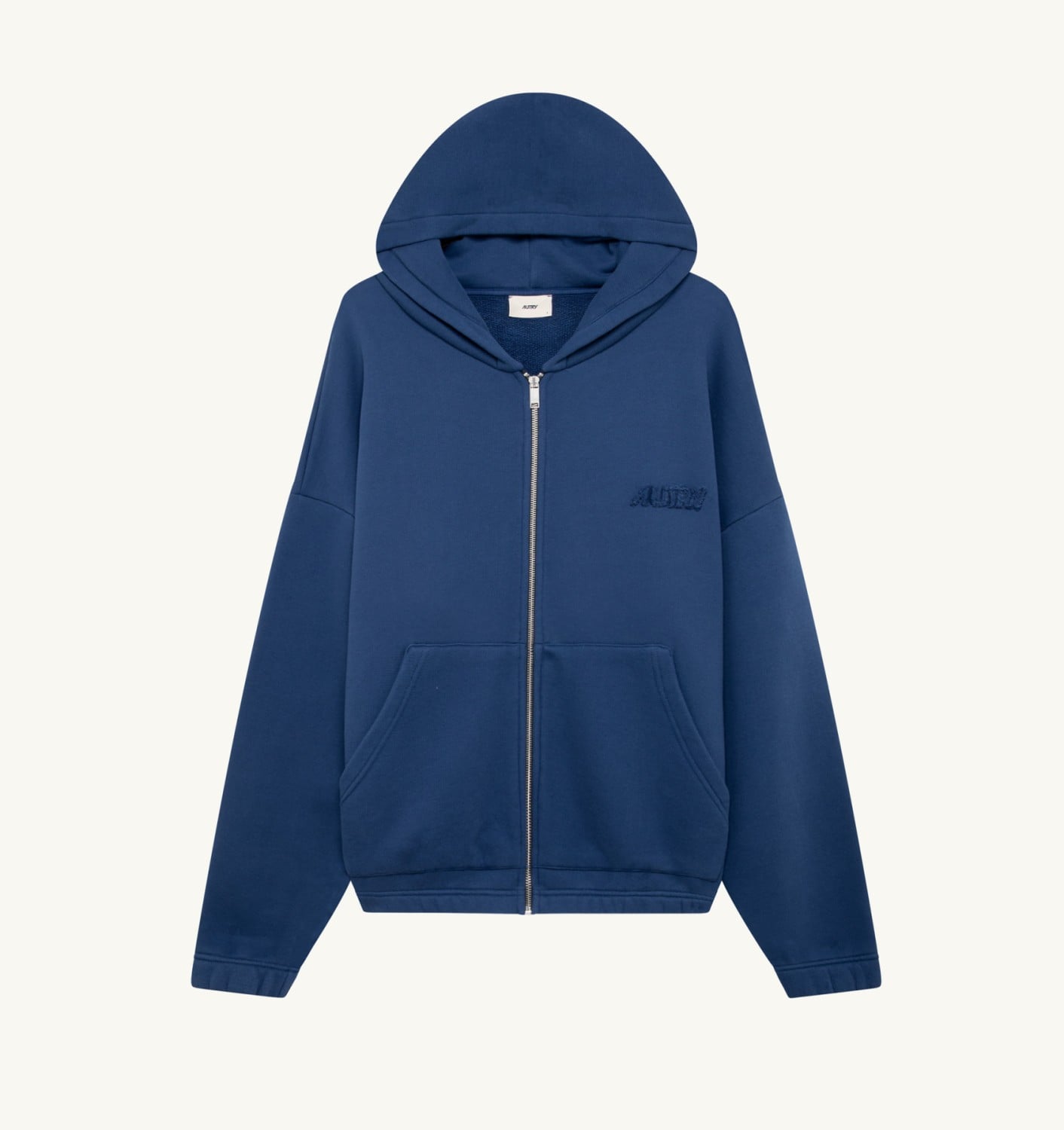 TONAL LOGO FULL ZIP HOODIE UNISEX - NAVY
