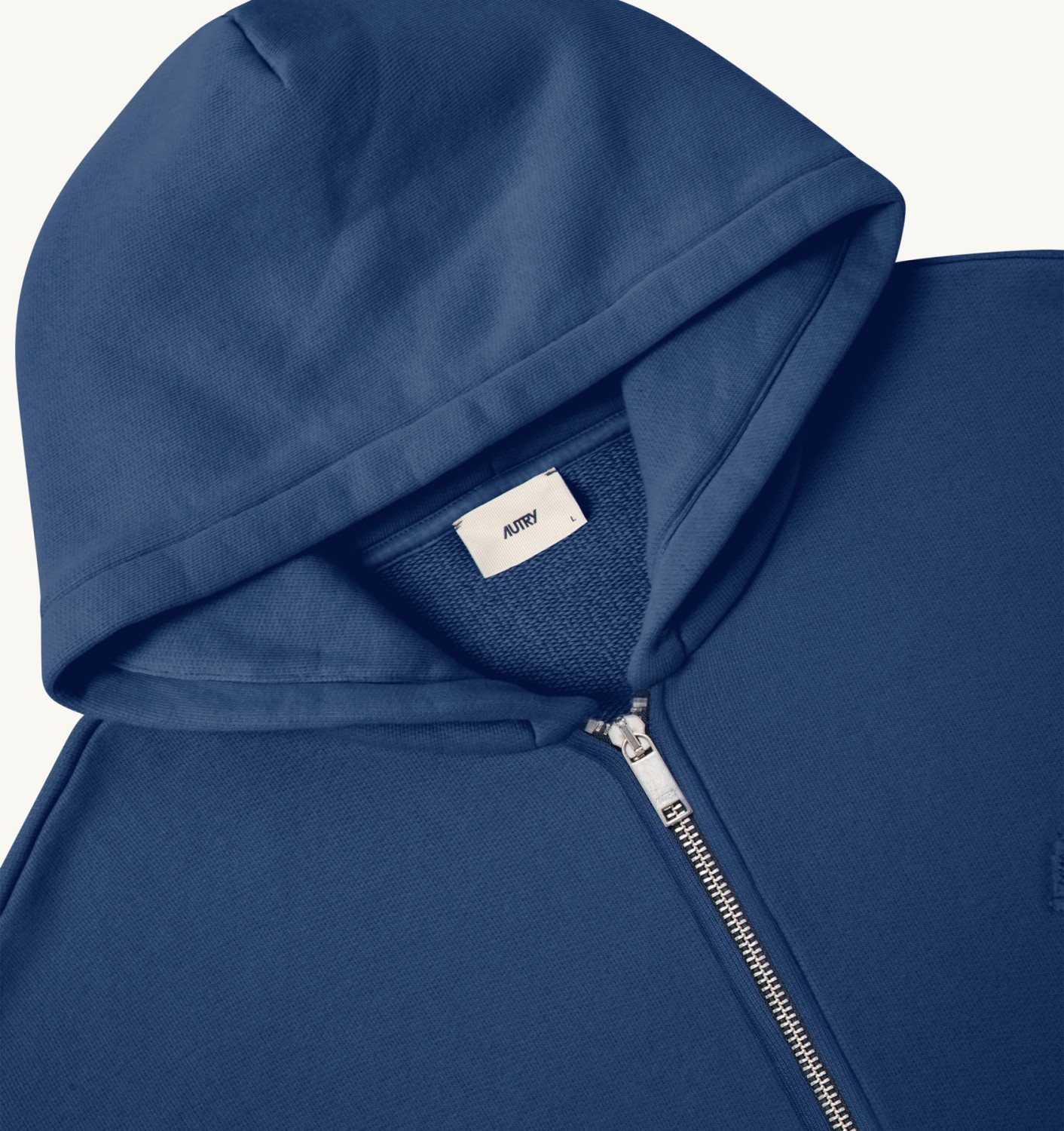 TONAL LOGO FULL ZIP HOODIE UNISEX - NAVY