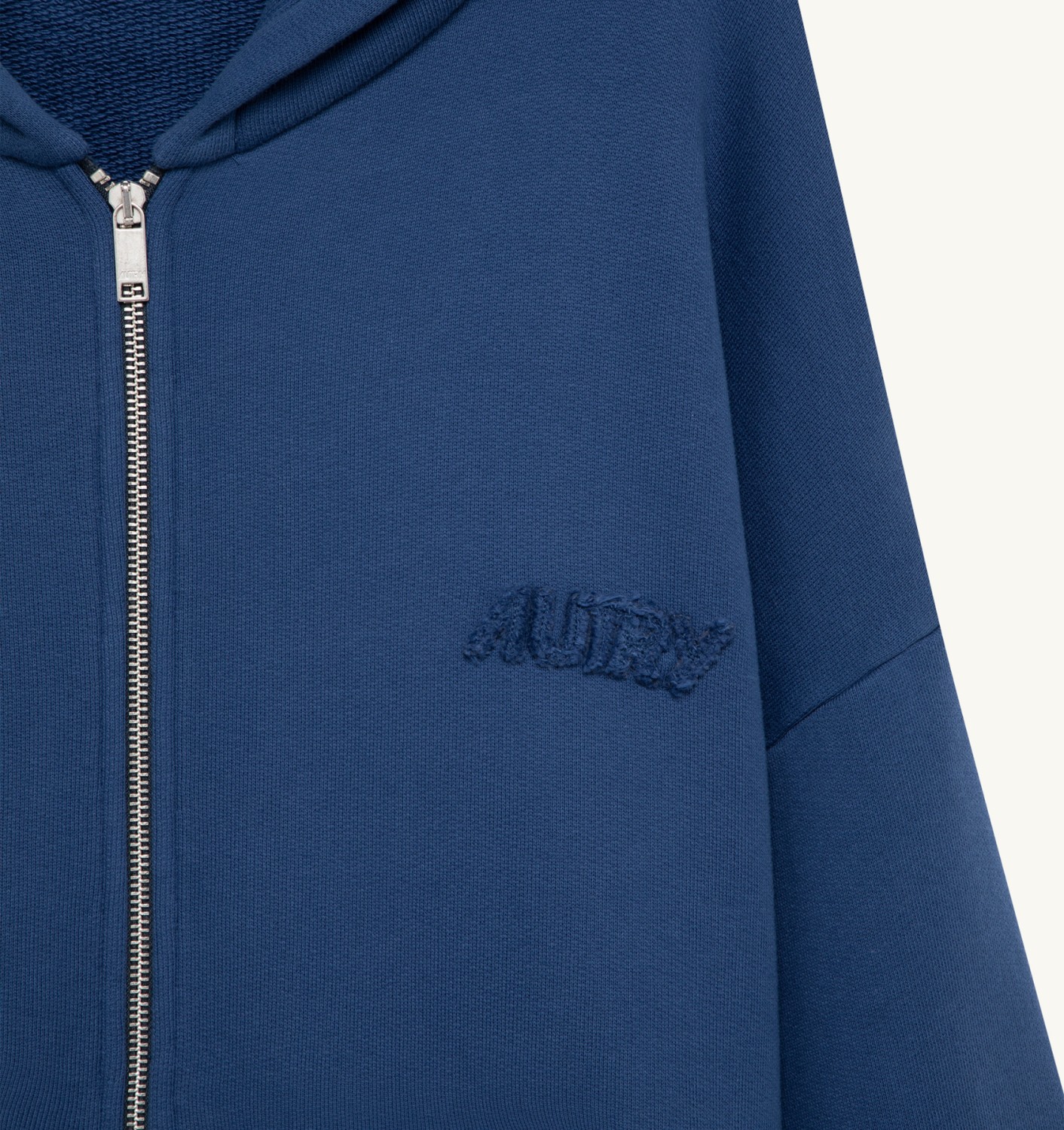 TONAL LOGO FULL ZIP HOODIE UNISEX - NAVY