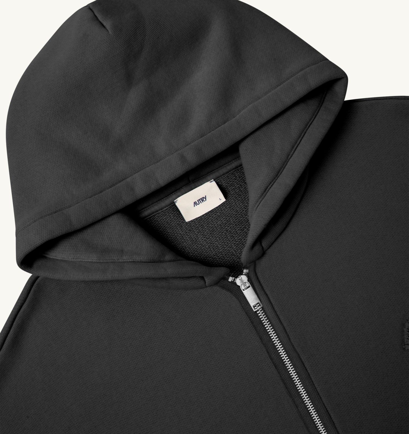TONAL LOGO FULL ZIP HOODIE UNISEX - BLACK
