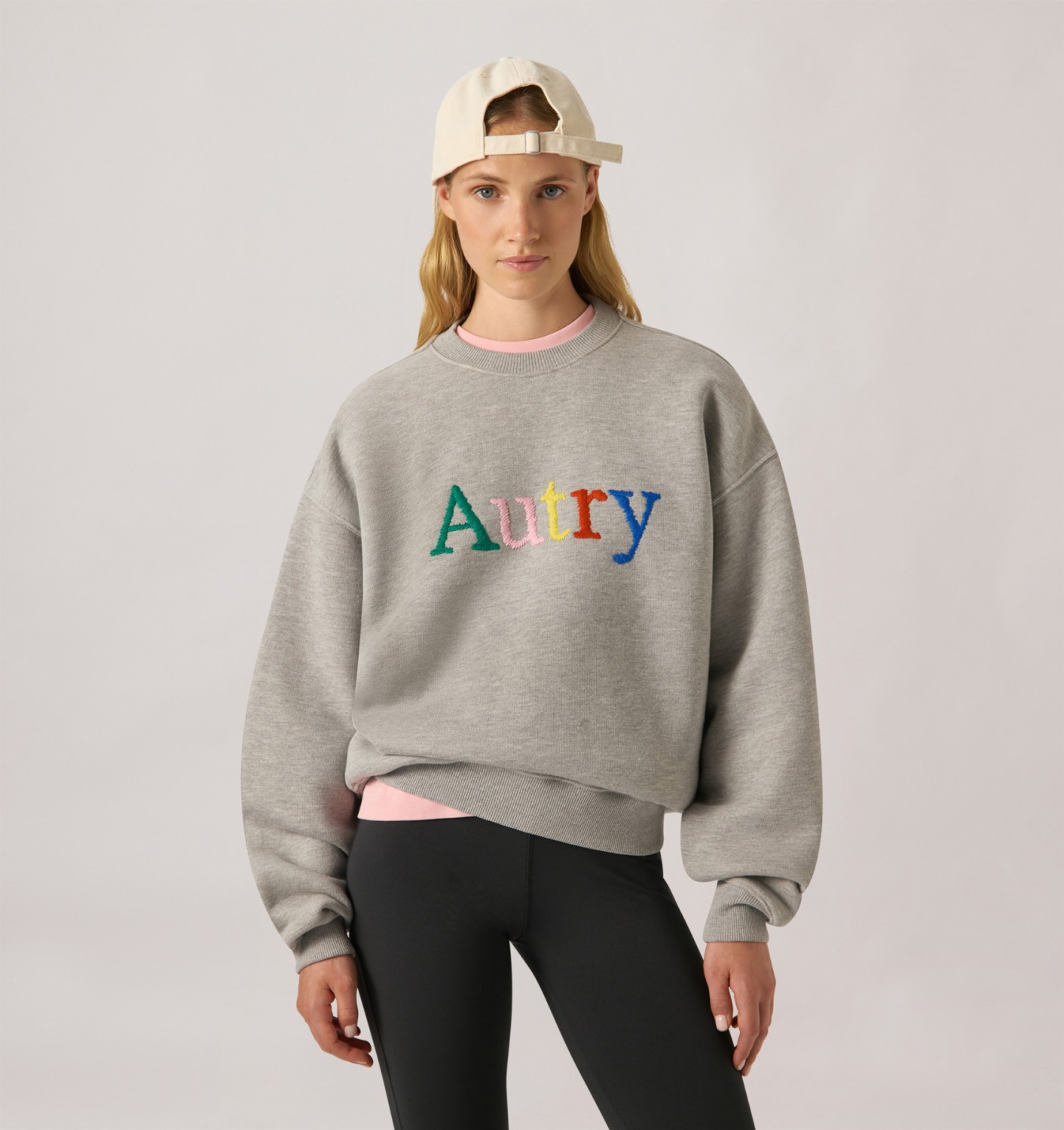 SWEATSHIRT WITH MULTICOLOR LOGO UNISEX - WHITE