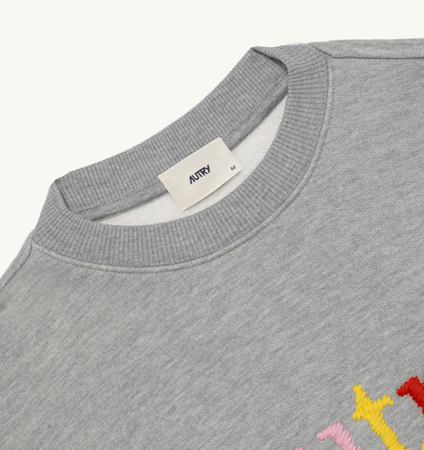 SWEATSHIRT WITH MULTICOLOR LOGO UNISEX - WHITE