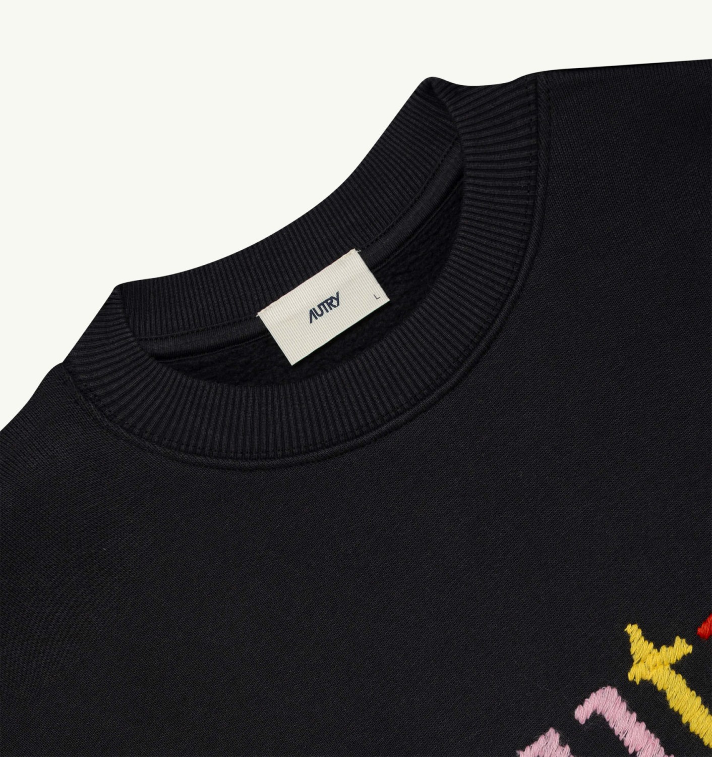 SWEATSHIRT WITH MULTICOLOR LOGO UNISEX - BLACK