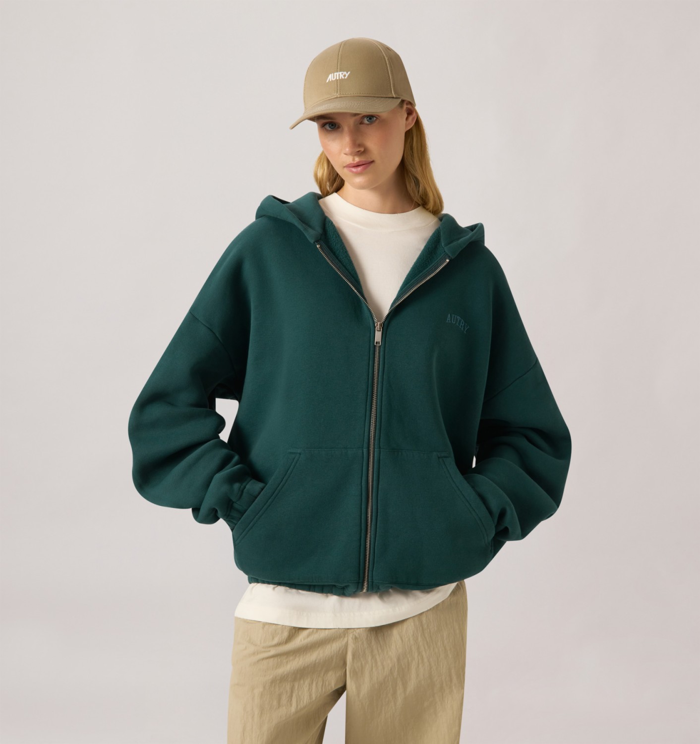 UNISEX ZIP-UP HOODIE - TEAL