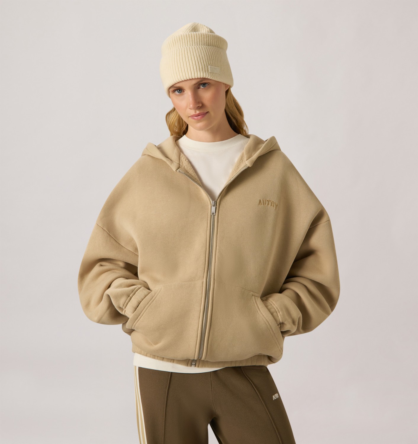 UNISEX ZIP-UP HOODIE - WHITE