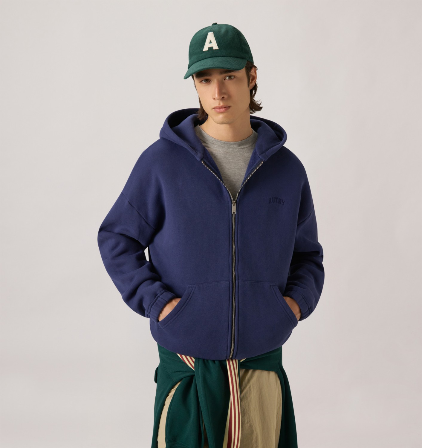 UNISEX ZIP-UP HOODIE - NAVY