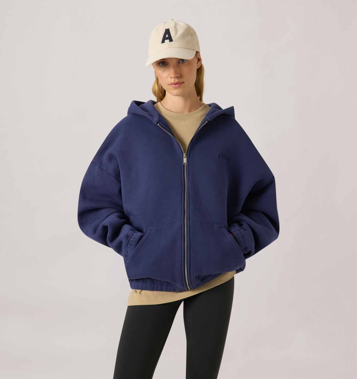 UNISEX ZIP-UP HOODIE - NAVY