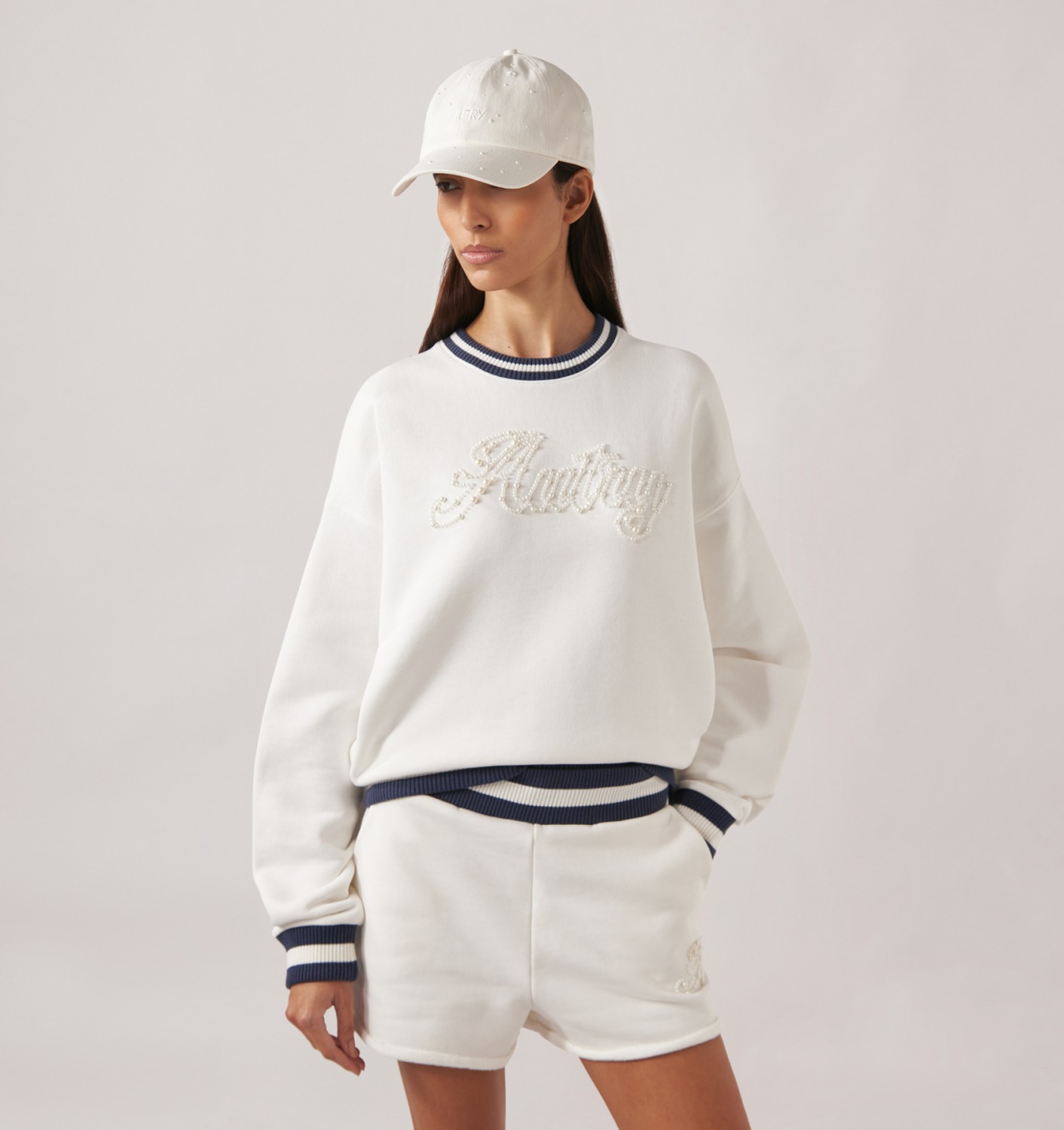 PEARL LOGO SWEATSHIRT WOMAN - WHITE