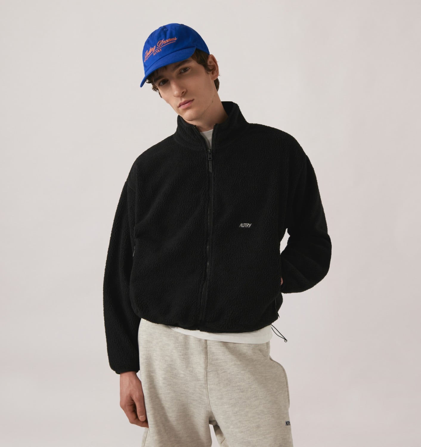 FLEECE FULL ZIP JACKET UNISEX - BLACK