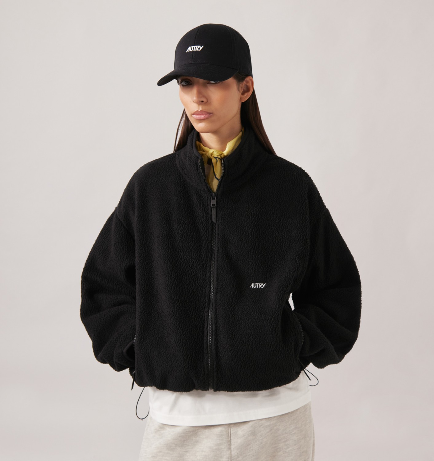 FLEECE FULL ZIP JACKET UNISEX - BLACK