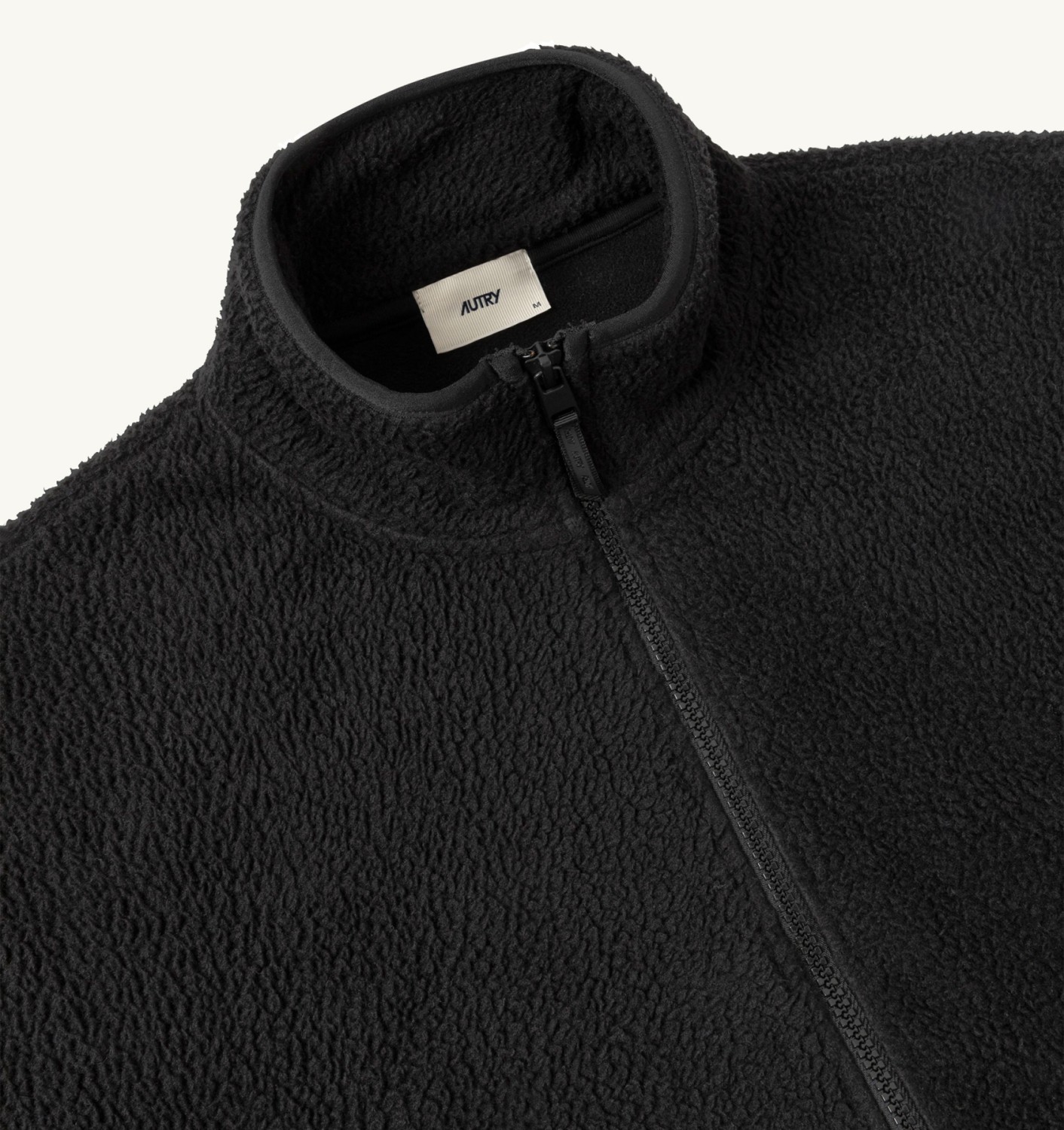 FLEECE FULL ZIP JACKET UNISEX - BLACK
