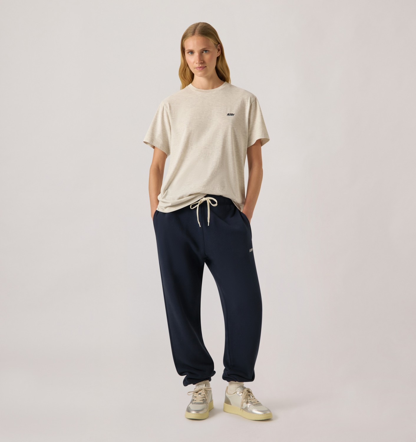 EMBROIDERED LOGO SWEATPANTS WOMAN - NAVY