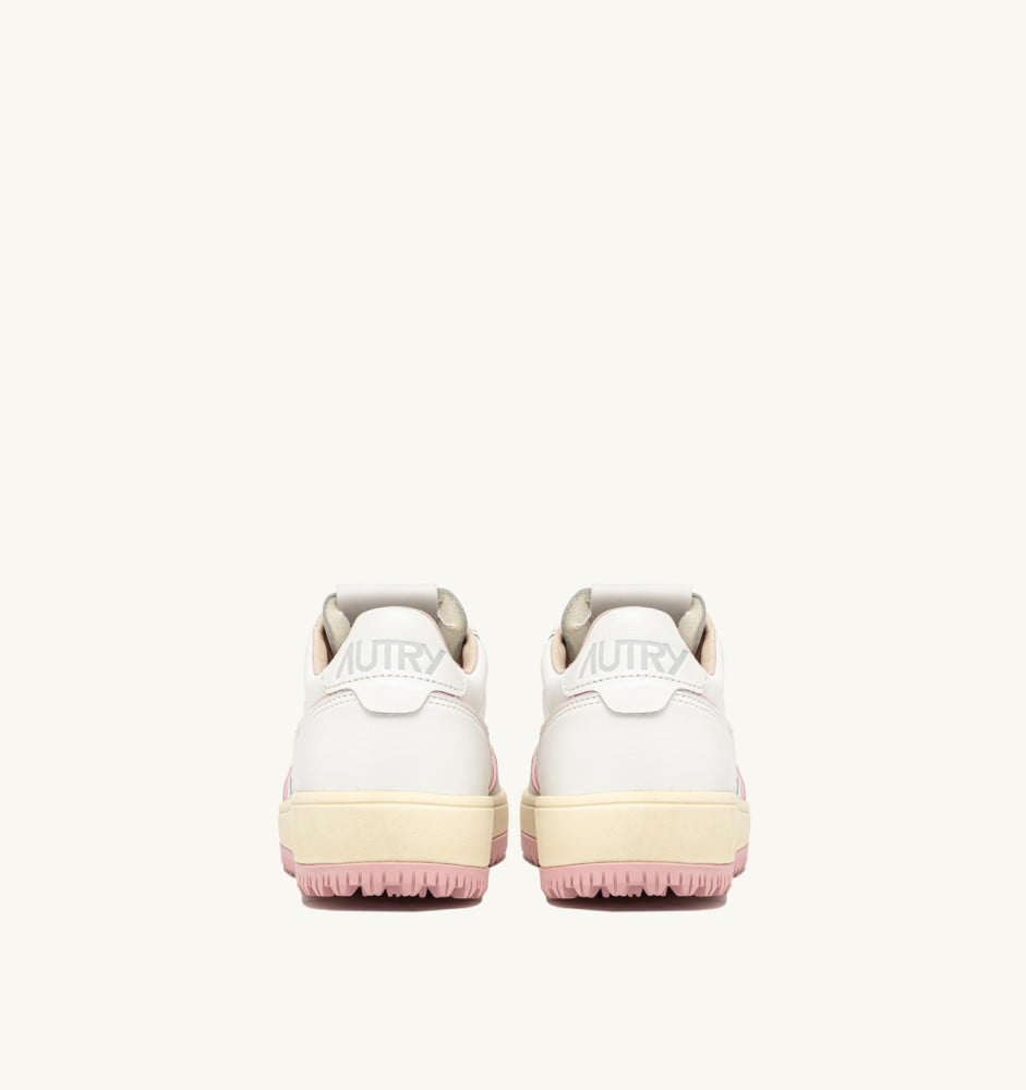 GOLF LOW IN WHITE AND CORAL BLUSH LEATHER