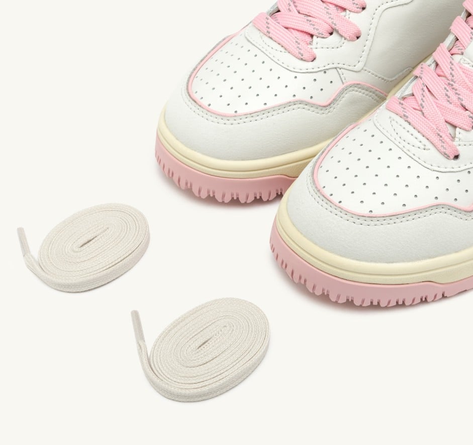 GOLF LOW IN WHITE AND CORAL BLUSH LEATHER
