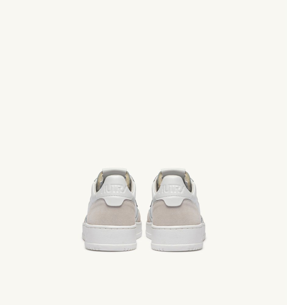 MEDALIST LOW IN WHITE LEATHER AND SUEDE