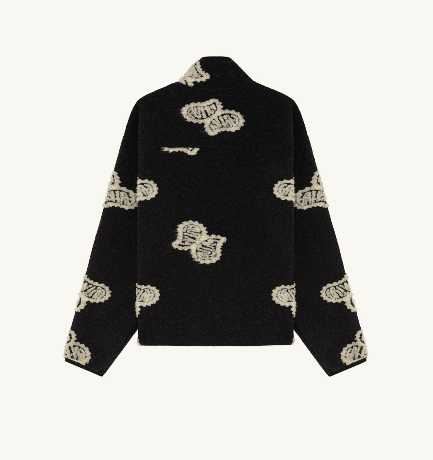 ALL-OVER FULL-ZIP TEDDY JACKET UNISEX - WHITE