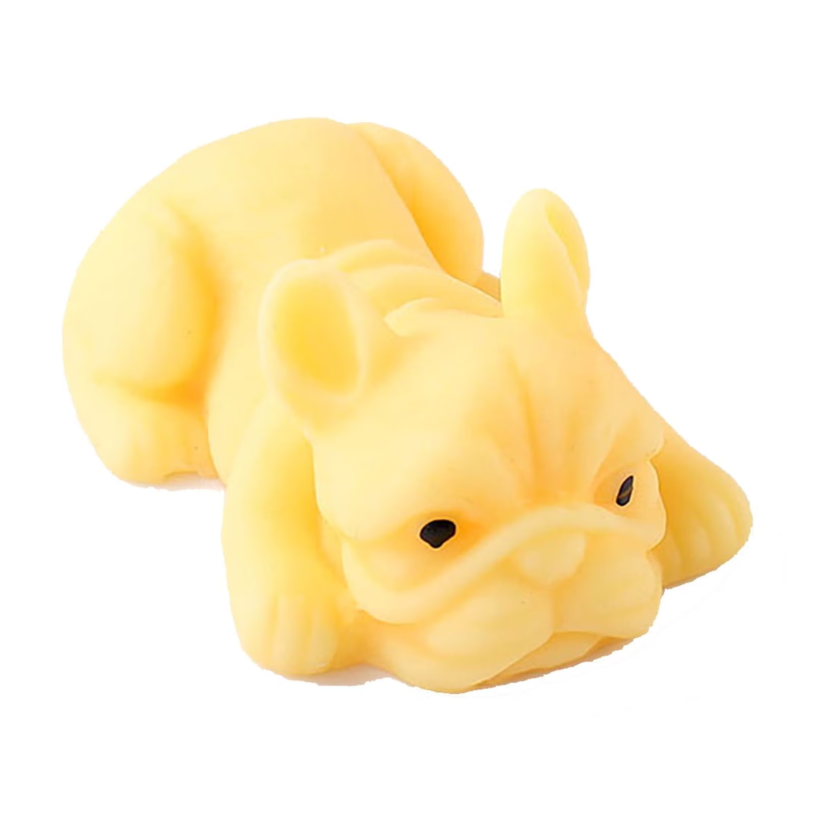 Realistic Rebound Soft Rubber Puppy Squeeze Decompression Gadget, Slow Rising Sensory Relief Tool, Vibrant Stress Relief & Hand Exercise Model for Adults & Teens, Yellow Puppy with Upright Ears