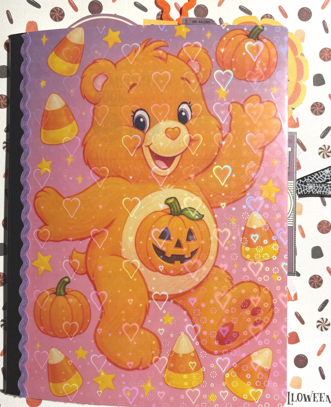 Pumpkin Halloween Bear Junk Journal Composition Notebook