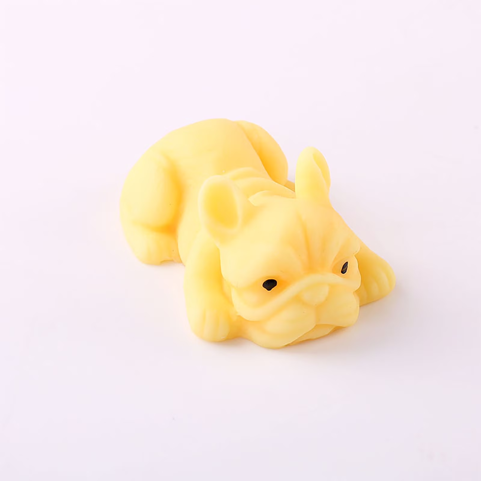 Realistic Rebound Soft Rubber Puppy Squeeze Decompression Gadget, Slow Rising Sensory Relief Tool, Vibrant Stress Relief & Hand Exercise Model for Adults & Teens, Yellow Puppy with Upright Ears