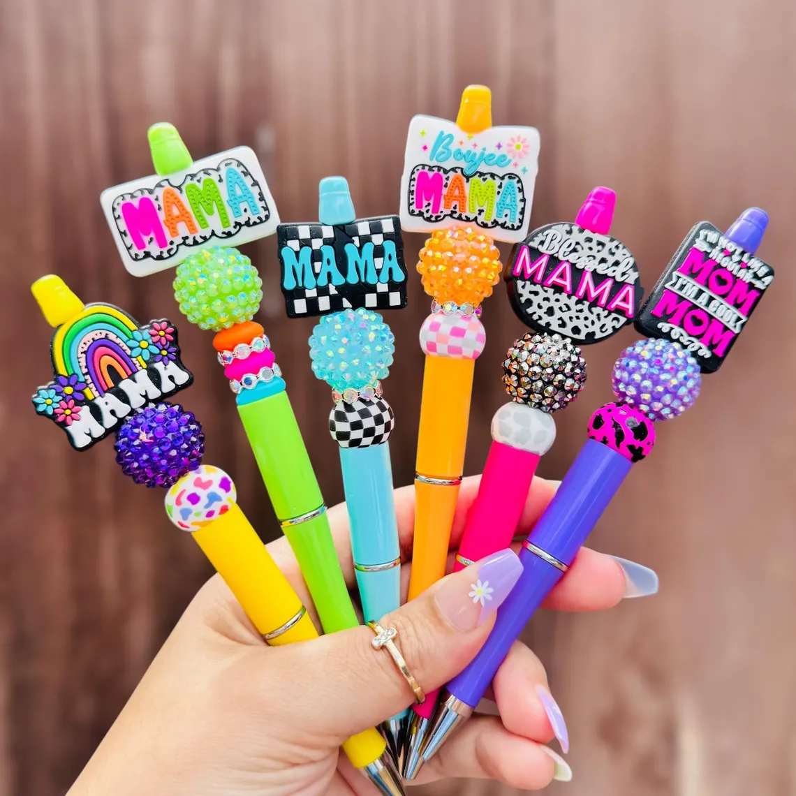 Handmade Assorted Beaded DIY Pens for Kids, School & Office Use | Minor Default Defects