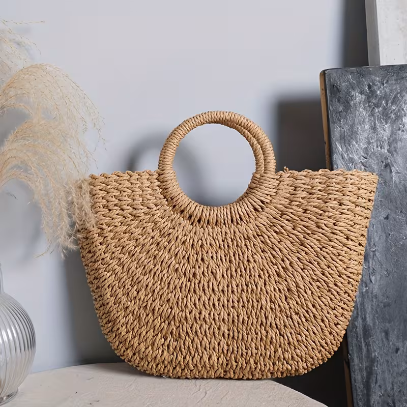 handmade woven half bag casual vacations and beach 1