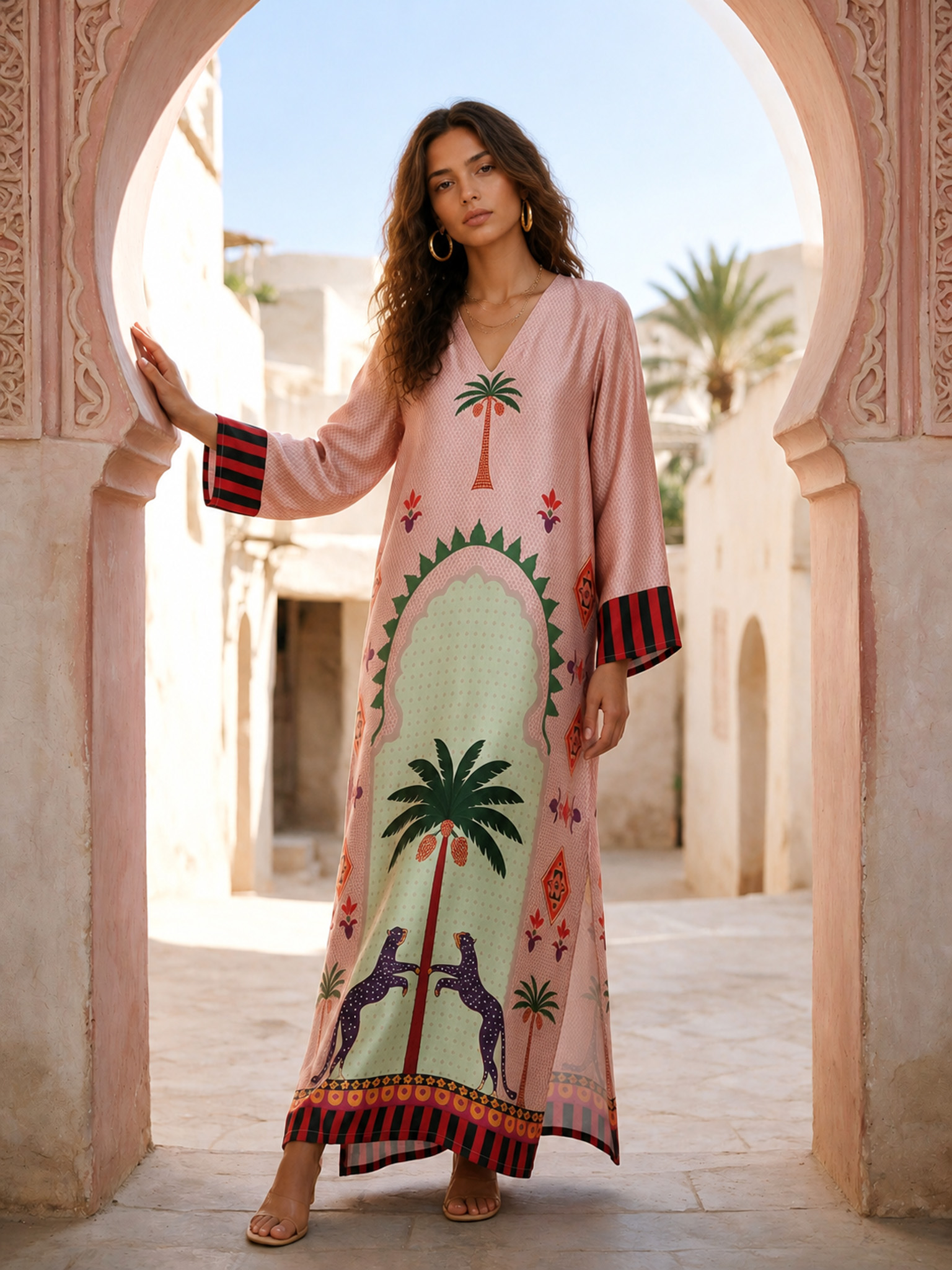 Mystic Palm Printed Maxi Dress