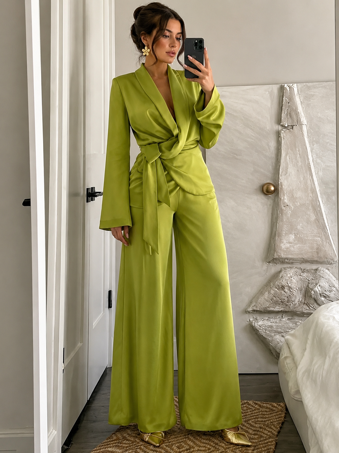 Exquisite Single-Breasted Tie-Down Blazer