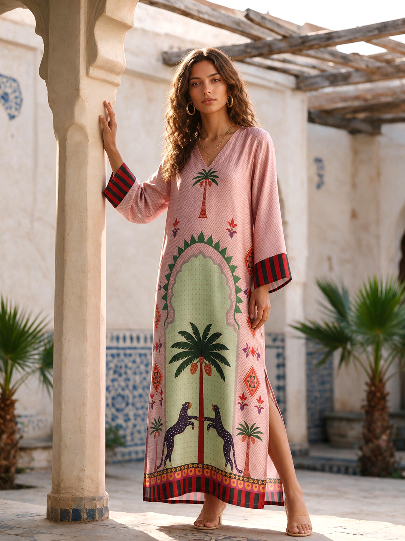 Mystic Palm Printed Maxi Dress