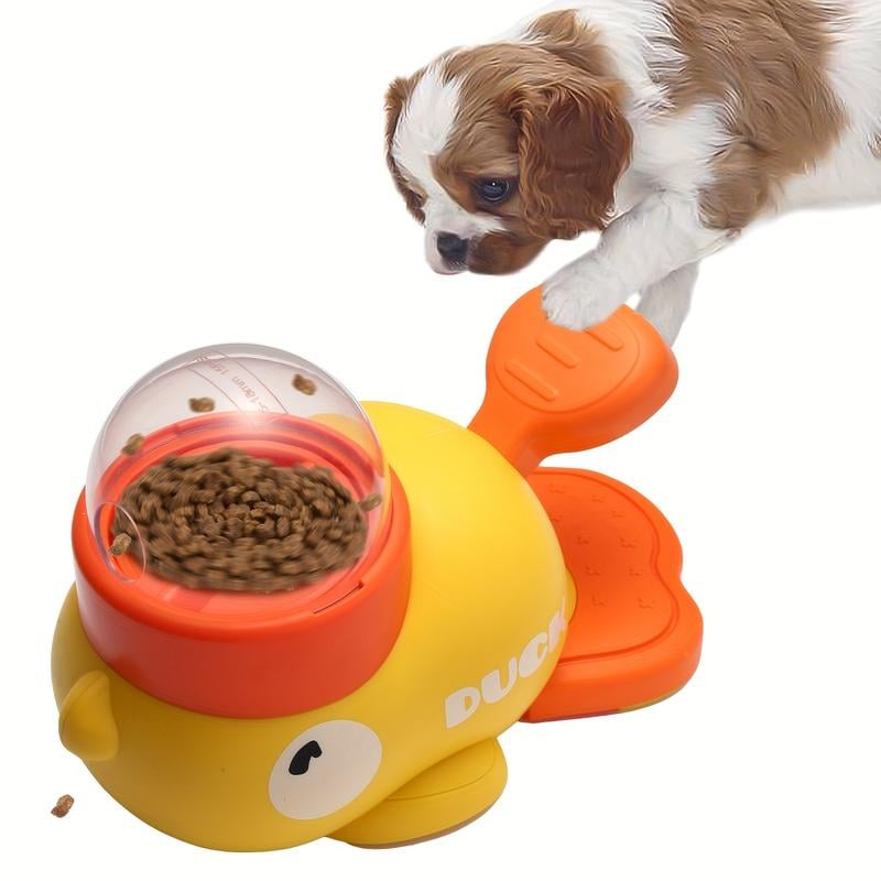 🎉🔥 Yellow Duck-Shaped Interactive Pet Feeder